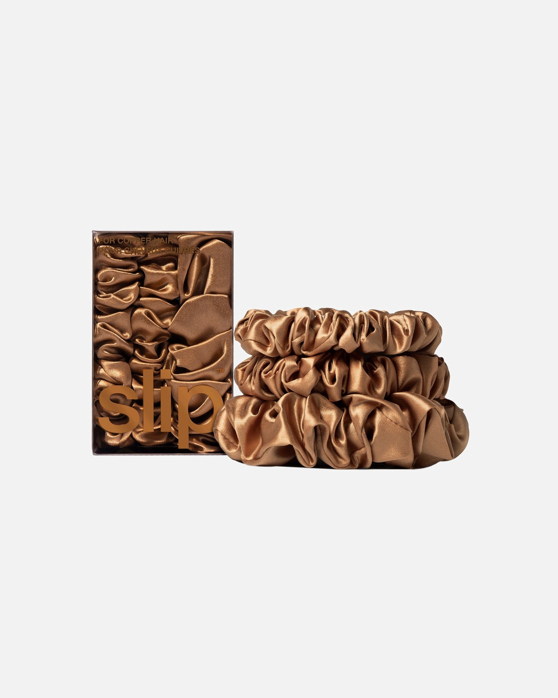 Accessori capelli di Unisex Slip Back To Basics Scrunchies in Pura Seta COPPER