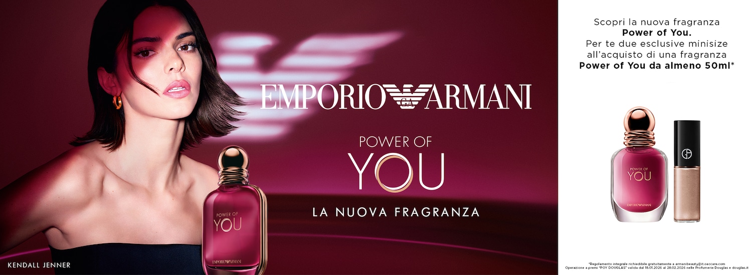 Scopri la nuova fragranza Power of You di Emporio Armani, la cui testimonial è Kendall Jenner, e ricevi due esclusive minisize acquistando il profumo da almeno 50ml.