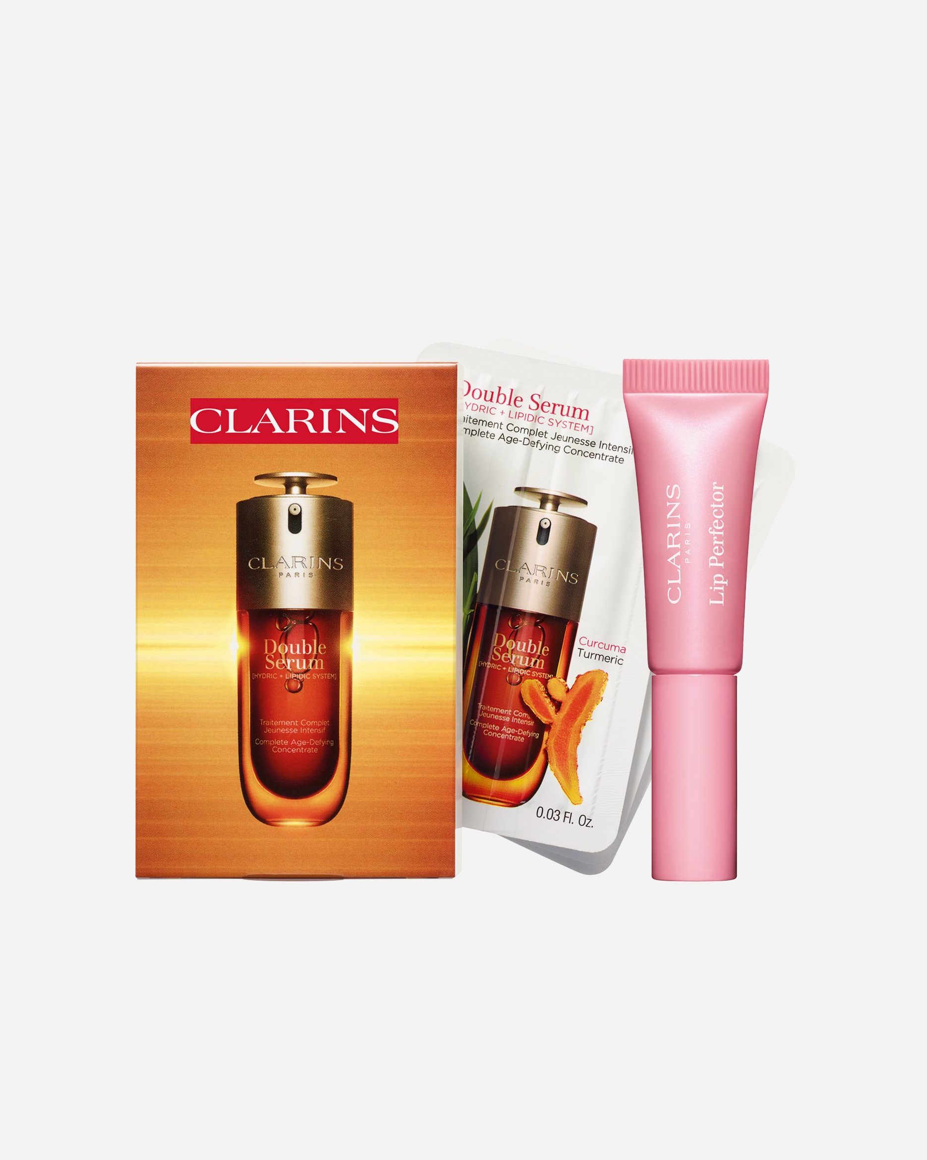 di Unisex Omaggio: Mini lip perfector - Clarins ESCLUSIVA ONLINE DOUGLAS Lip perfector e wallet double serum in omaggio all'acquisto di almeno 60€ di prodotti Clarins. Esclusi i prodotti Douglas Partner.