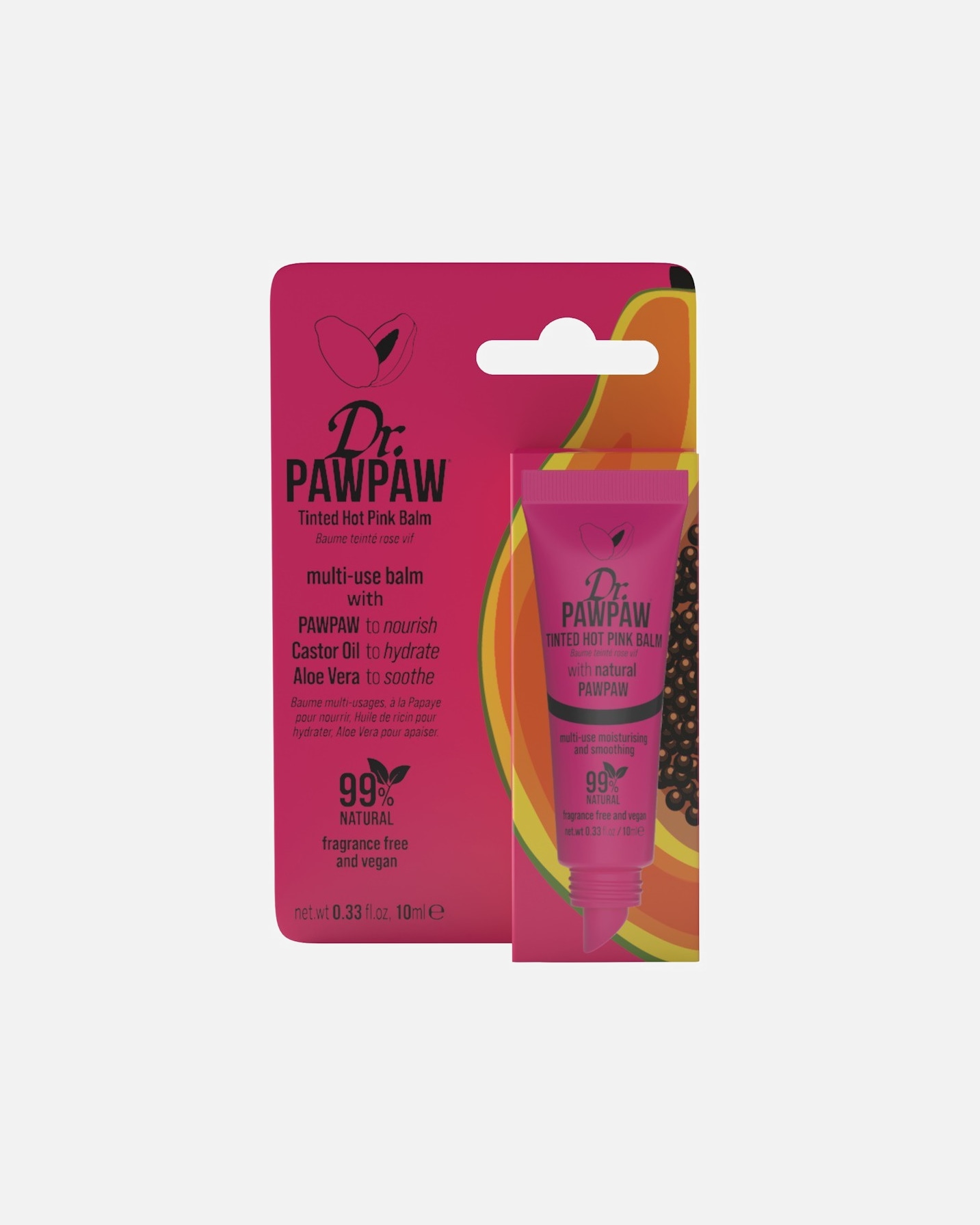 Balsamo labbra di Unisex Dr. PAWPAW Tinted Peach Pink Balm HOT PINK