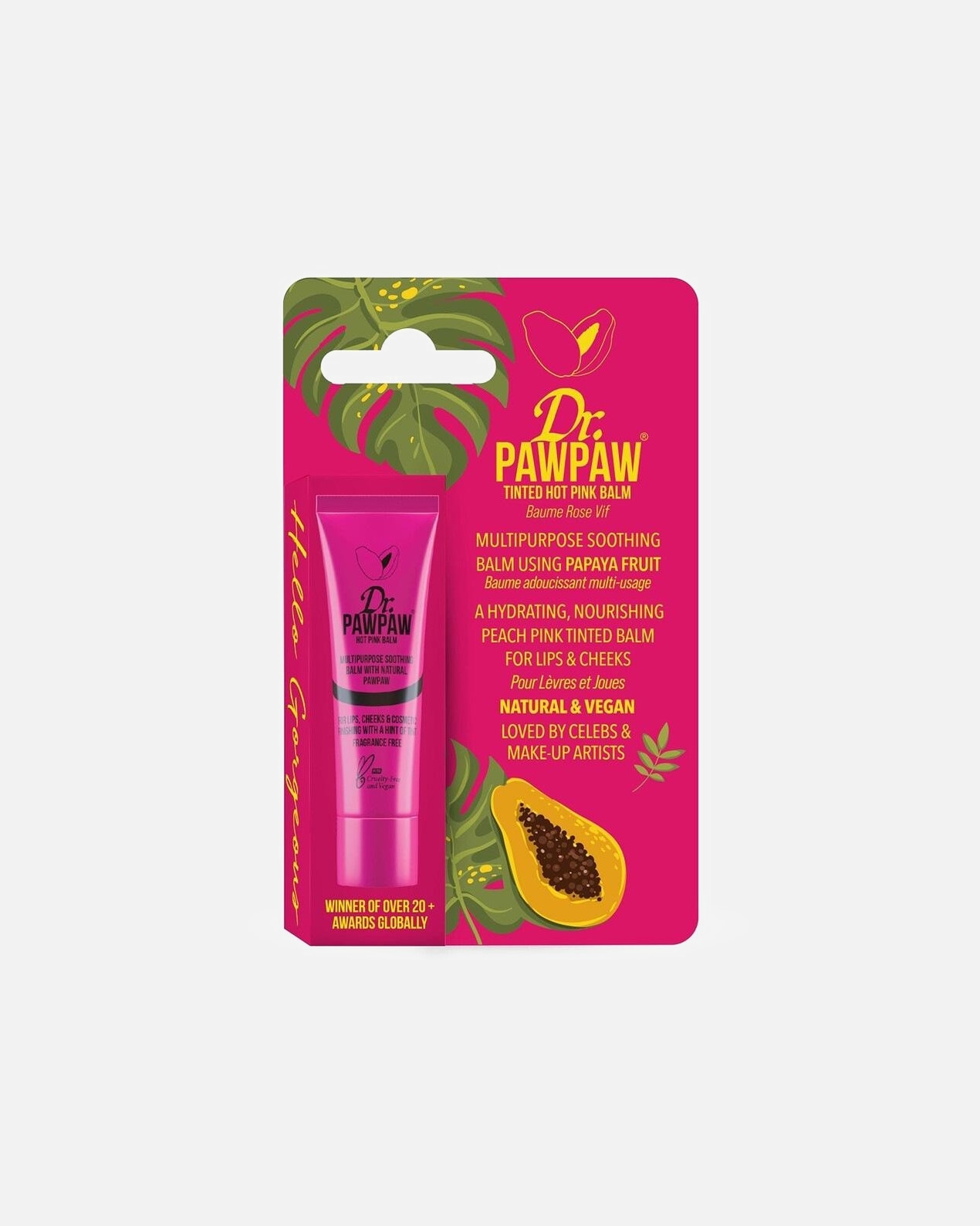 Balsamo labbra di Unisex Dr. PAWPAW Tinted Peach Pink Balm HOT PINK