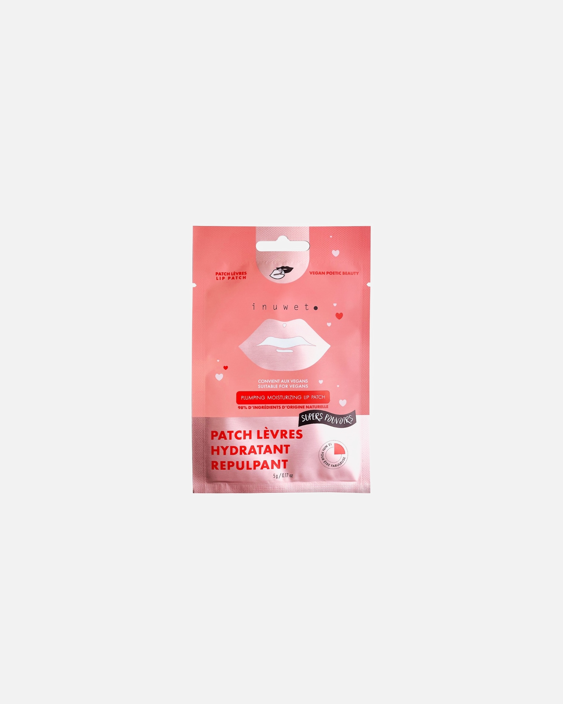 Maschera Labbra di Unisex inuwet Patch Labbra Hydrogel - Idratante e Rimpolpante 5 ml