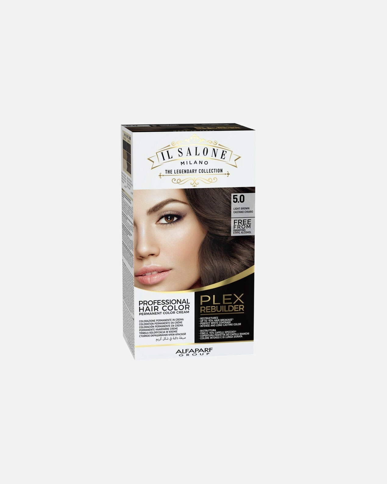 Tinta Capelli di Femmina ALFAPARF MILANO Il Salone Milano Plex Rebuilder - colorazione permanente 5.0 Castano Chiaro