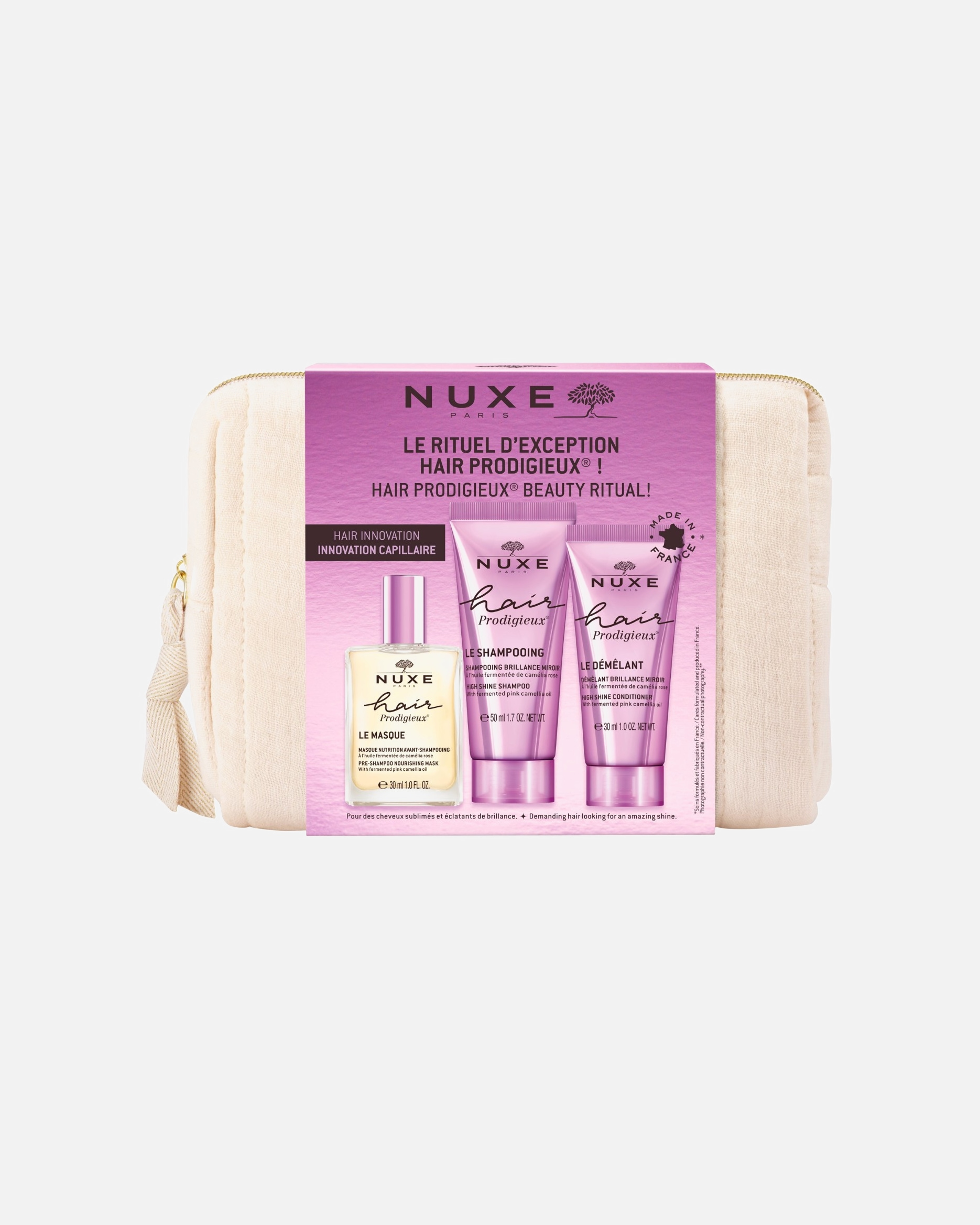 Set cura dei capelli di Femmina NUXE Hair Prodigieux® La routine di bellezza per capelli in formato viaggio 1 pezzo