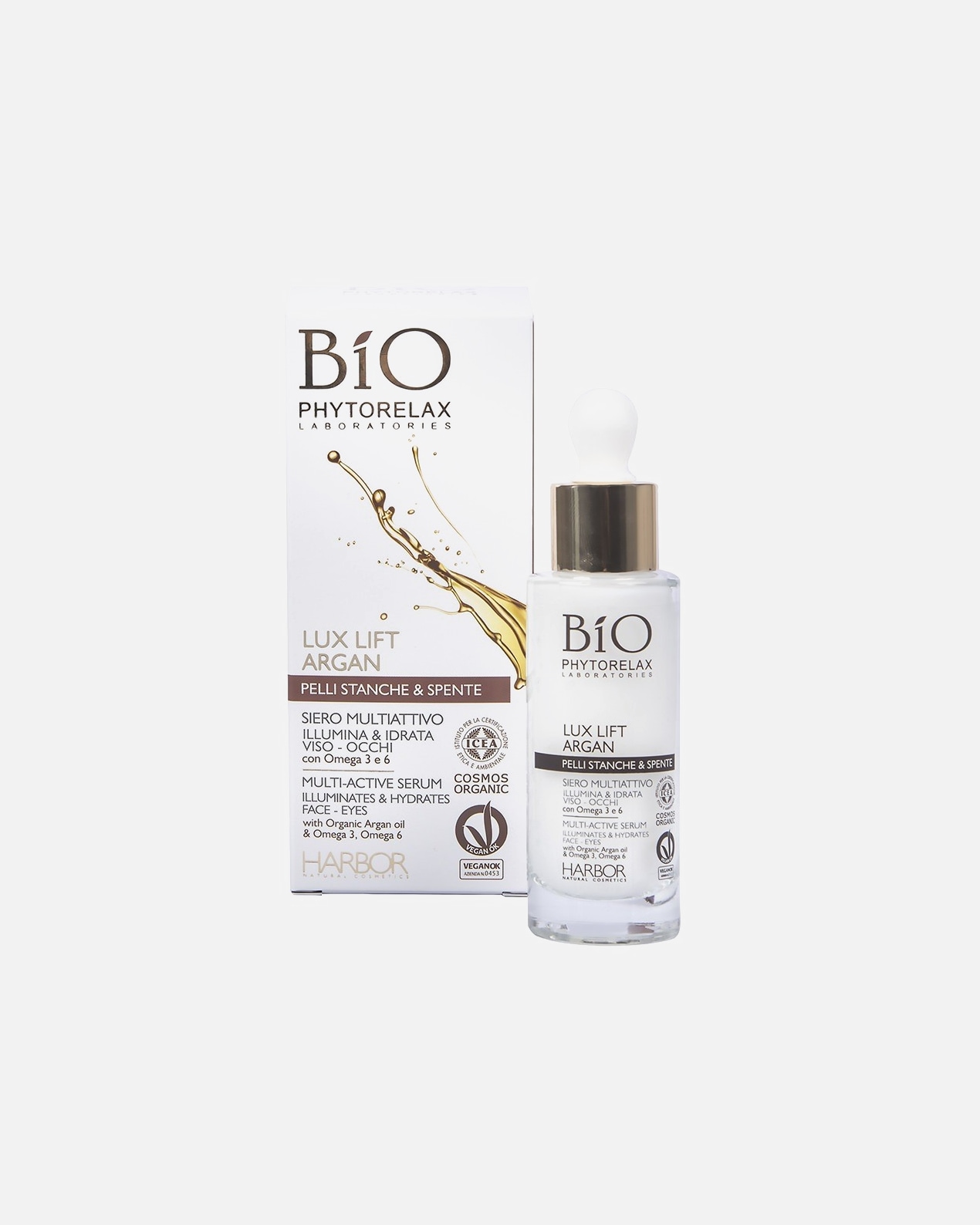 Siero Idratante di Femmina Phytorelax Lux Lift Argan Siero Multiattivo Illumina & Idrata 1 pz