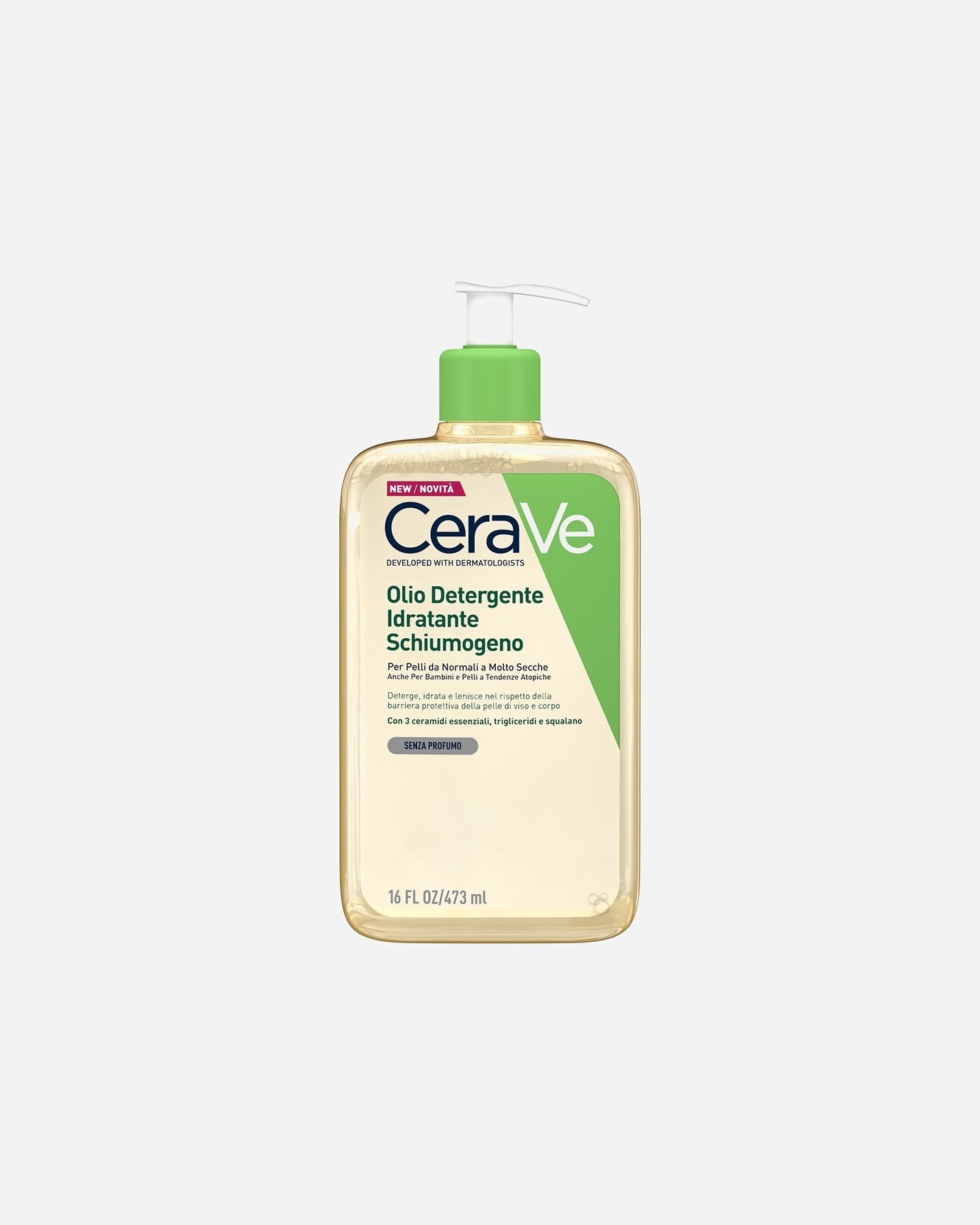 Olio detergente viso di Unisex CeraVe Olio detergente idratante Deterge, idrata e lenisce. Con 3 ceramidi essenziali, trigliceridi e squalene da olio di origine vegetale 473 ml