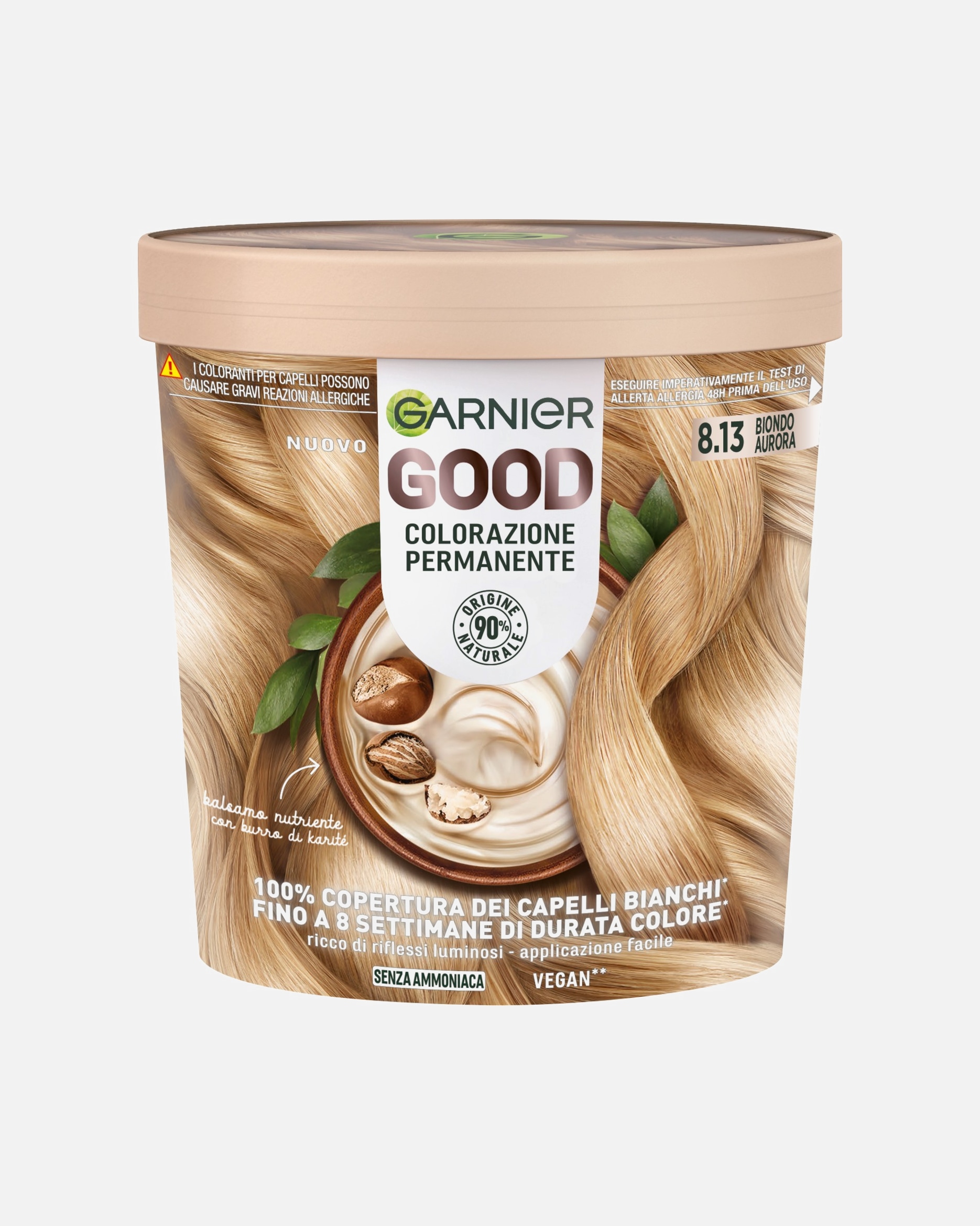 Colorazione capelli di Unisex GARNIER GOOD, colorazione permanente senza ammoniaca, 90% di origine naturale 8.13 BIONDO AURORA,