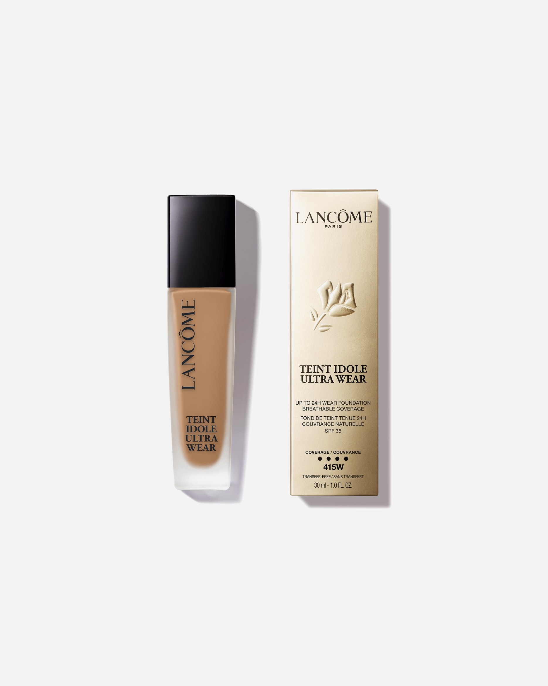 Fondotinta di Unisex Lancôme Teint Idole Ultra Wear Fondotinta liquido dalla coprenza leggera, tenuta 24h, finish matte naturale 415W (previously 07)