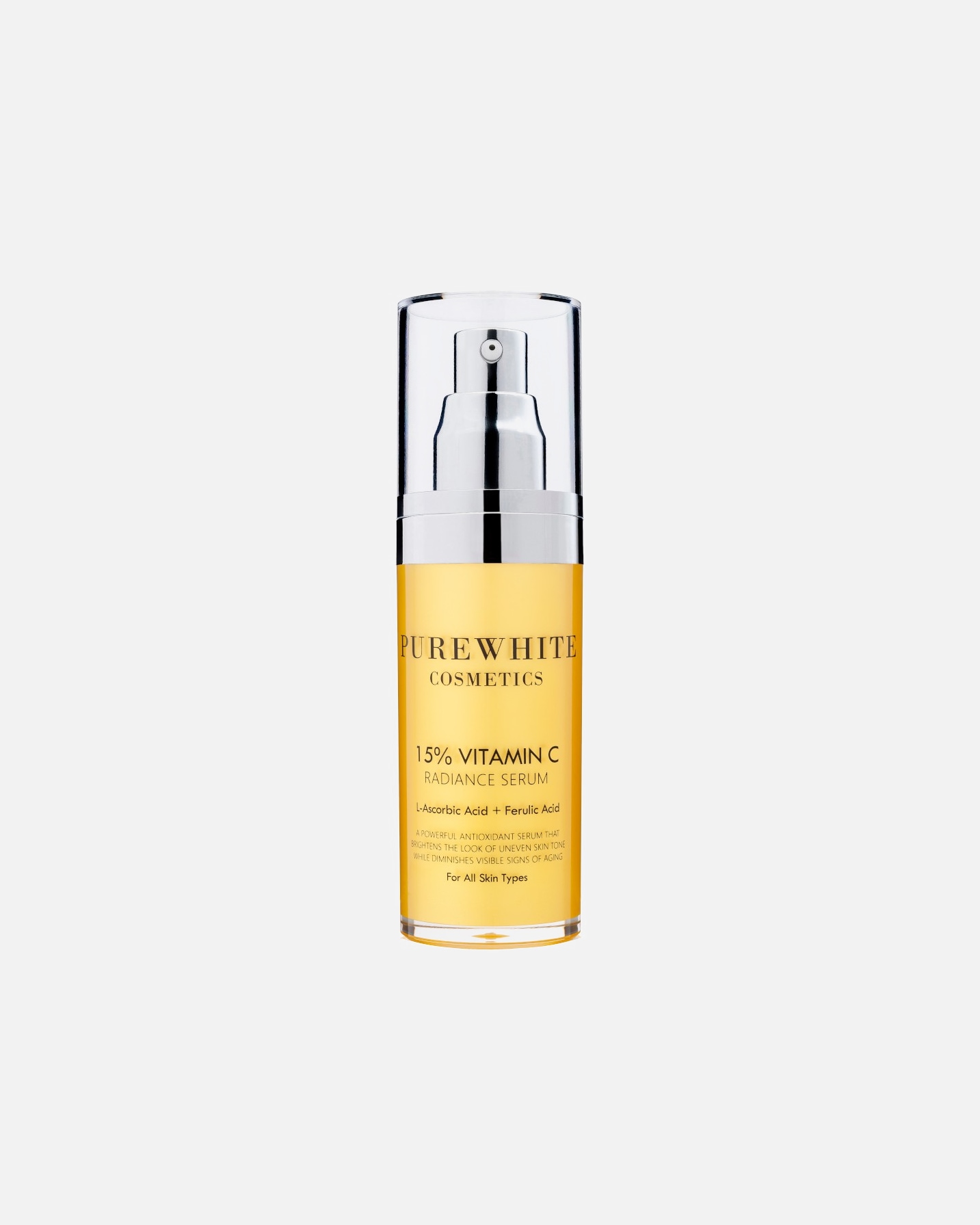 Siero Vitamina C di Unisex Pure White Cosmetics Siero di luminosità al 15% di vitamina C 30 ml