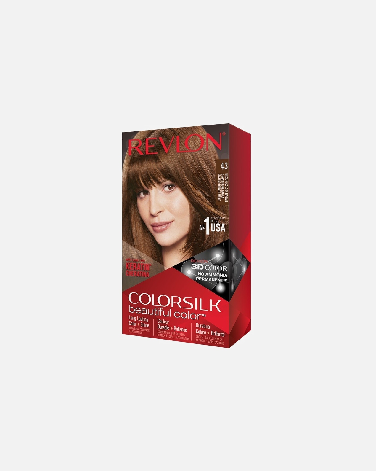 Colorazione capelli di Unisex Revlon ColorSilk Beautiful Color Colorazione Permanente 43 MEDIUM GOLDEN BROWN