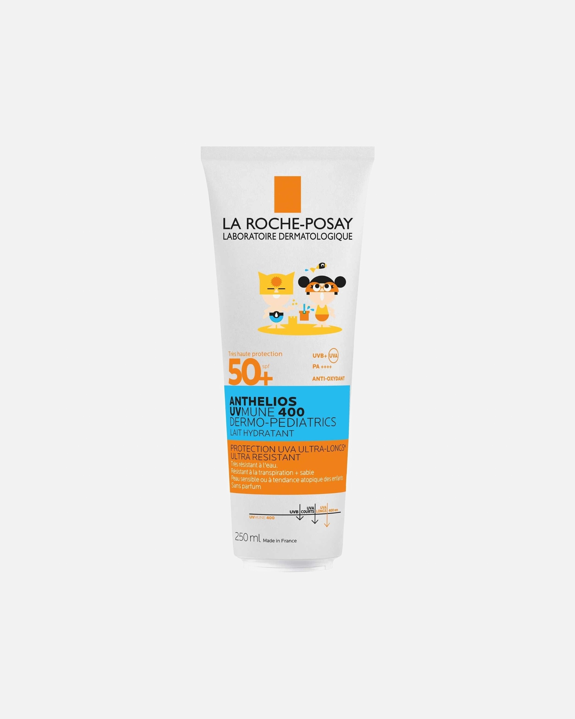 Protezione solare per bambini di Unisex La Roche Posay Anthelios Dermo-Pediatrics Latte Idratante SPF 50+ Paperpack 250 ml
