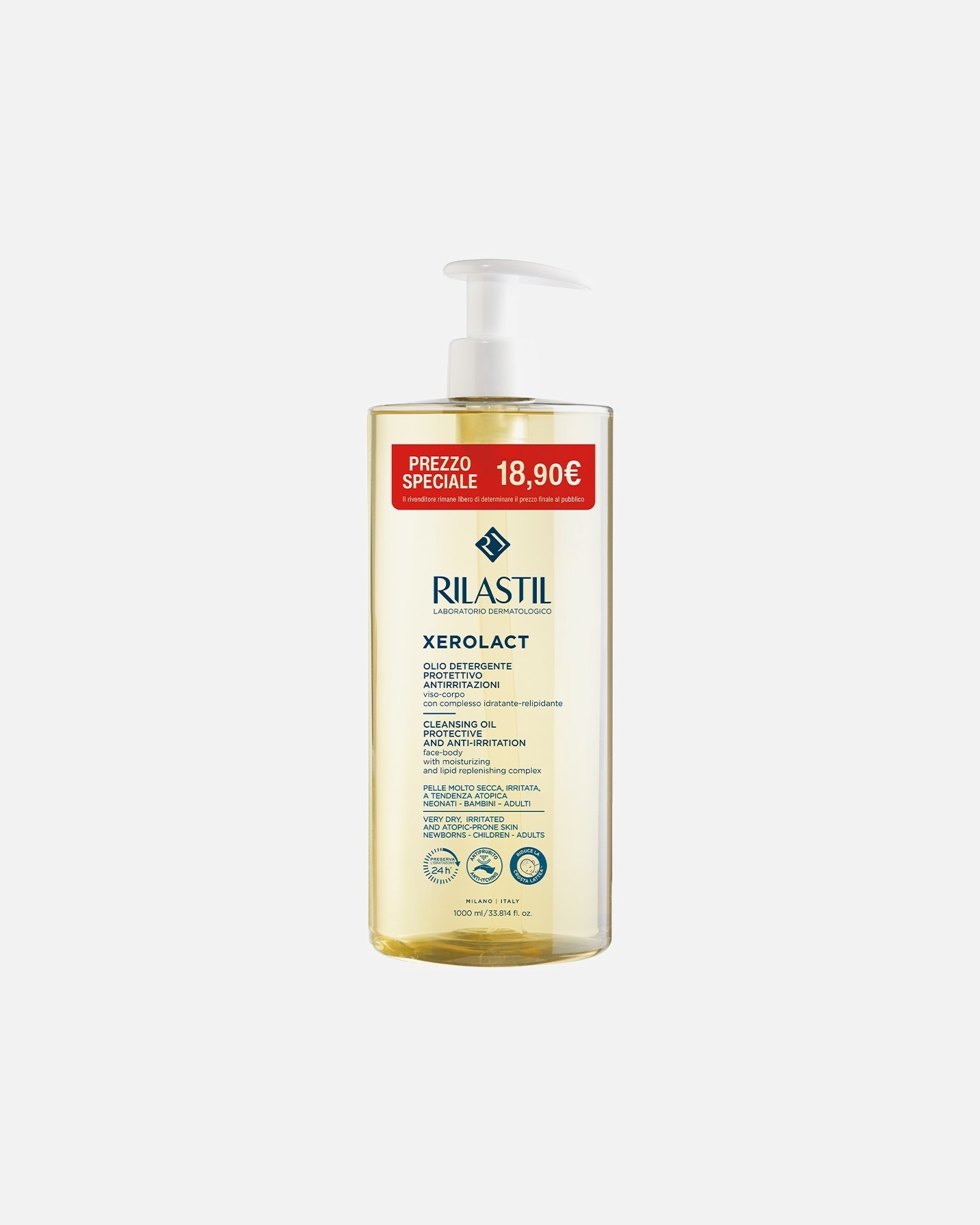 Olio Doccia di Unisex RILASTIL Xerolact Olio Detergente Special Price 1000 ml