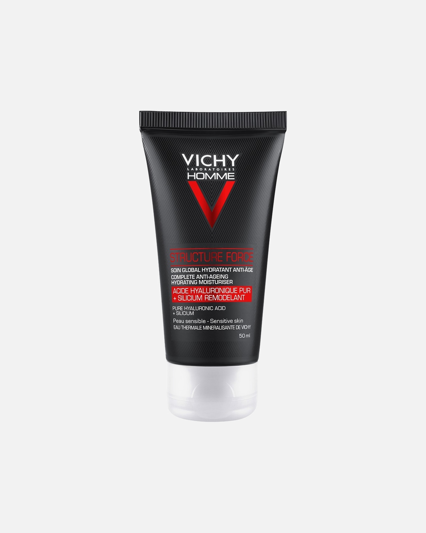 Trattamento viso di Maschio Vichy Homme Trattamento Anti -Eta' Structure Force Viso + Occhi Con Acido Salicilico E Ialuronico Ristrutturante Per Pelle Piu' Tonica 50 ml