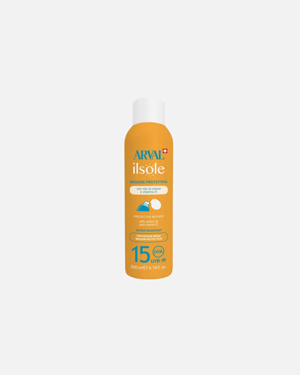 Crema solare di Unisex Arval Mousse protettiva SPF 15 200 ml