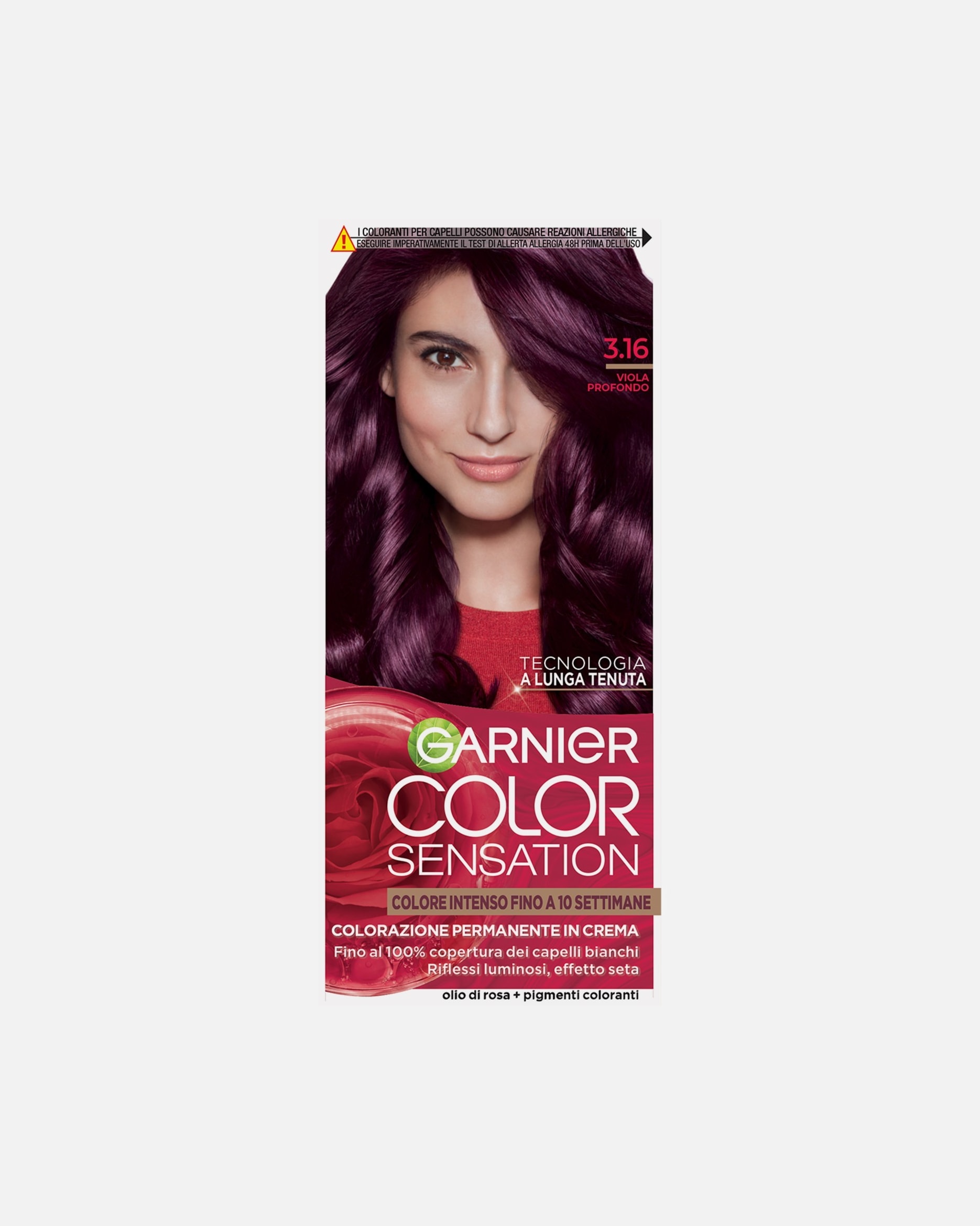Tinta Capelli di Unisex GARNIER COLOR SENSATION Colorazione permanente fino a 10 settimane di colore intenso 3.16 VIOLA PROFONDO