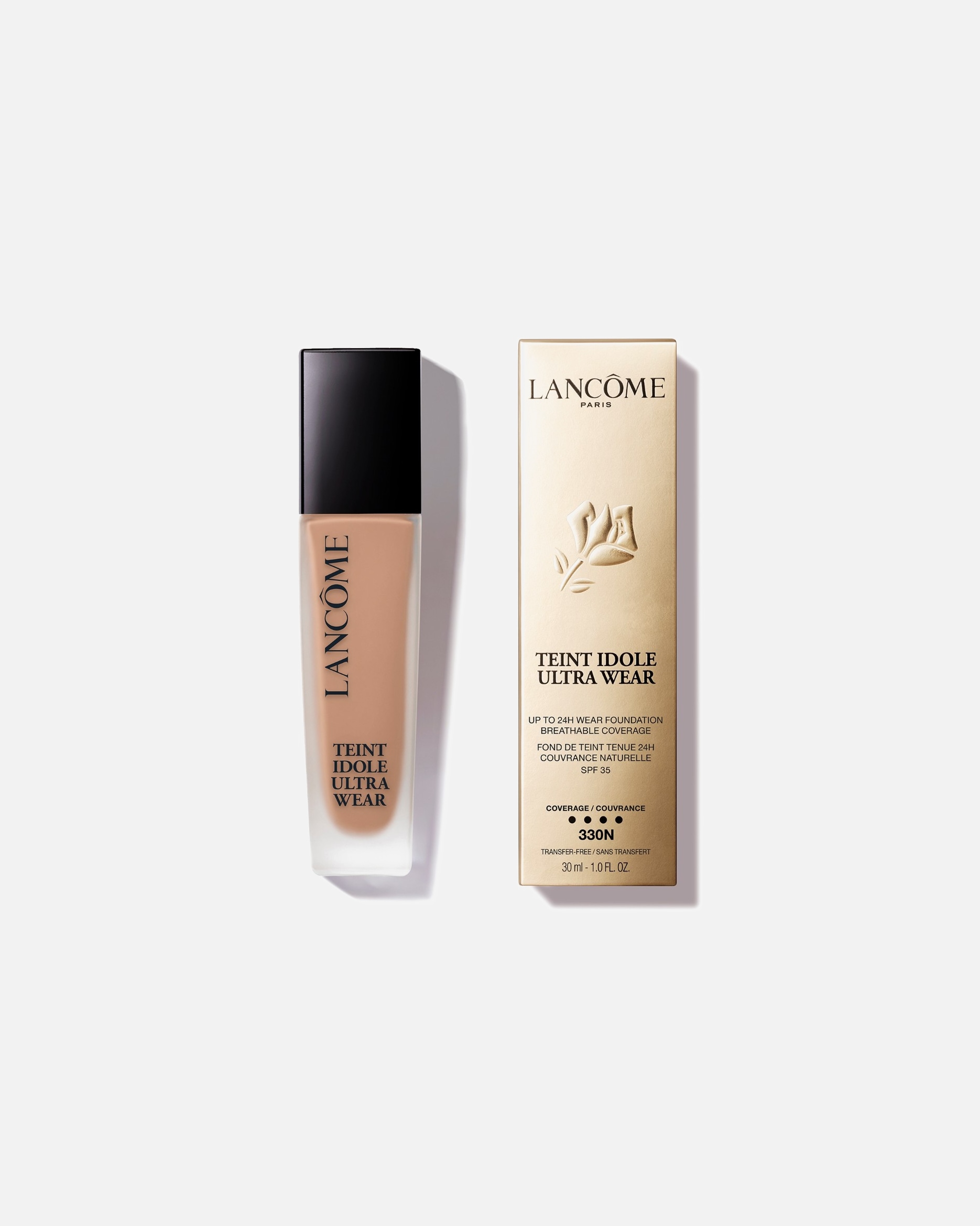 Fondotinta di Unisex Lancôme Teint Idole Ultra Wear Fondotinta liquido dalla coprenza leggera, tenuta 24h, finish matte naturale 330N