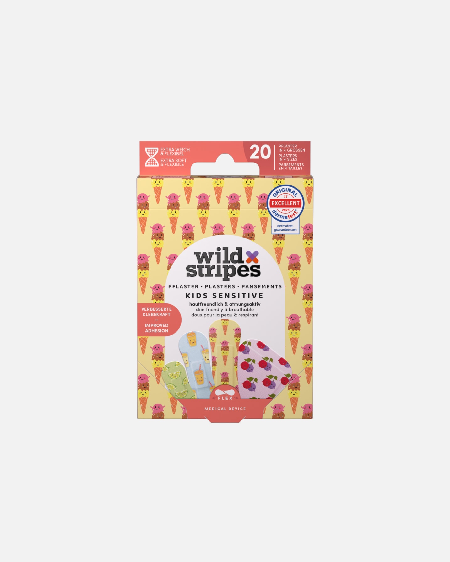 Patch di Unisex Wild Stripes Default Brand Line Kds Fruity Friends Plasters - cerotti per bambini 1 pezzo