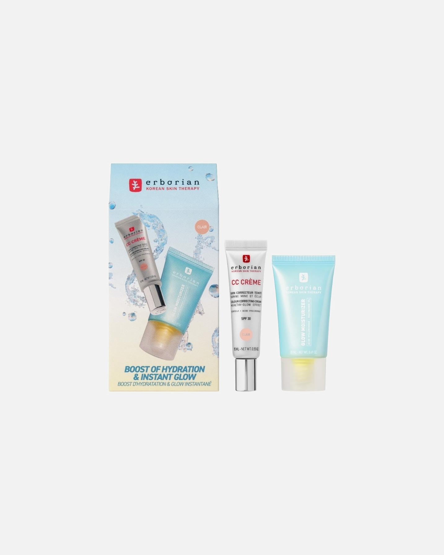 Set cura del viso di Unisex erborian CC Crème X Glow Moisturizer Clair