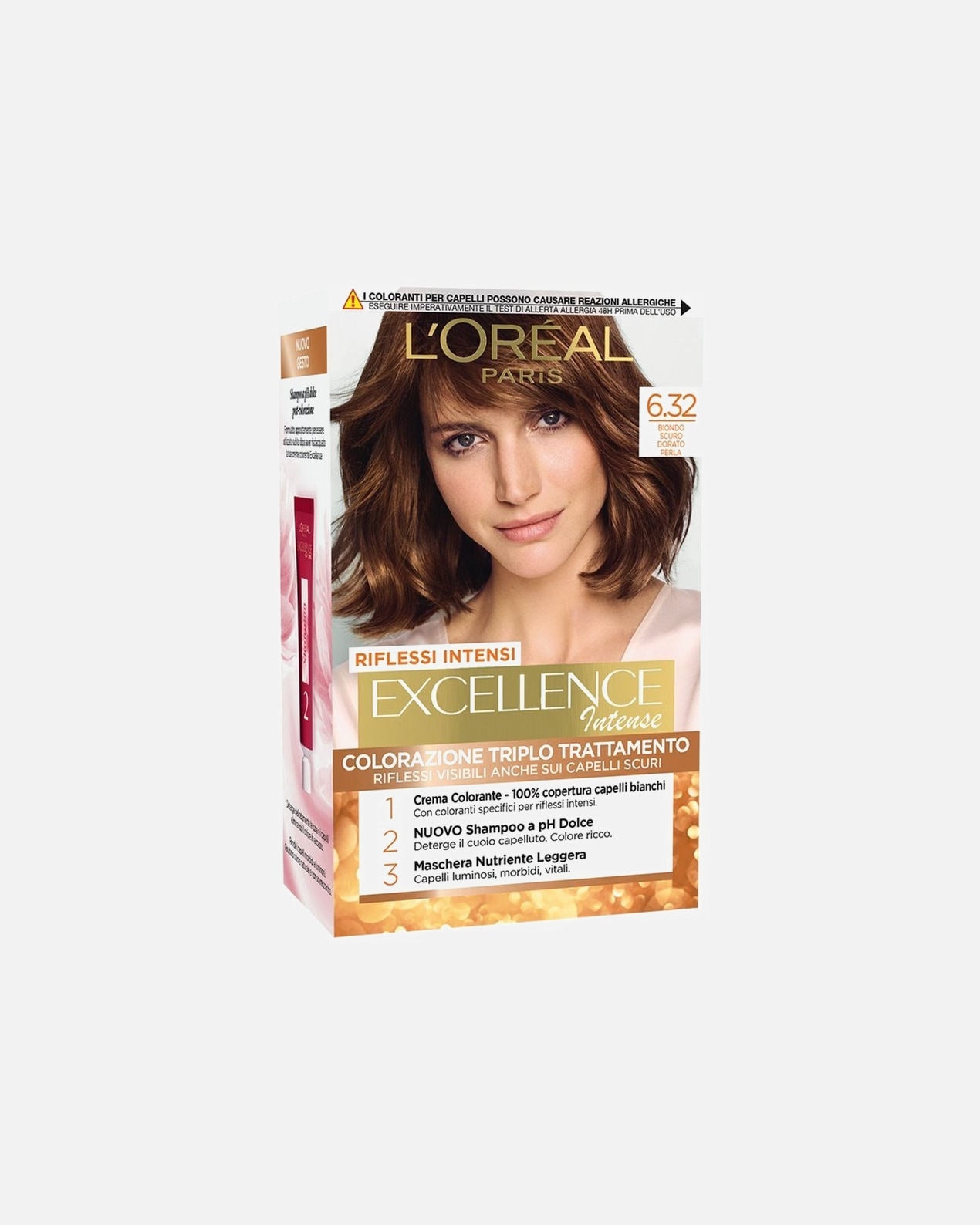 Colorazione capelli di Unisex L'Oréal Paris Excellence Copre i capelli bianchi - colore ricco, luminoso e a lunga durata 6 32 - DARK BLONDE PEARL BROWN