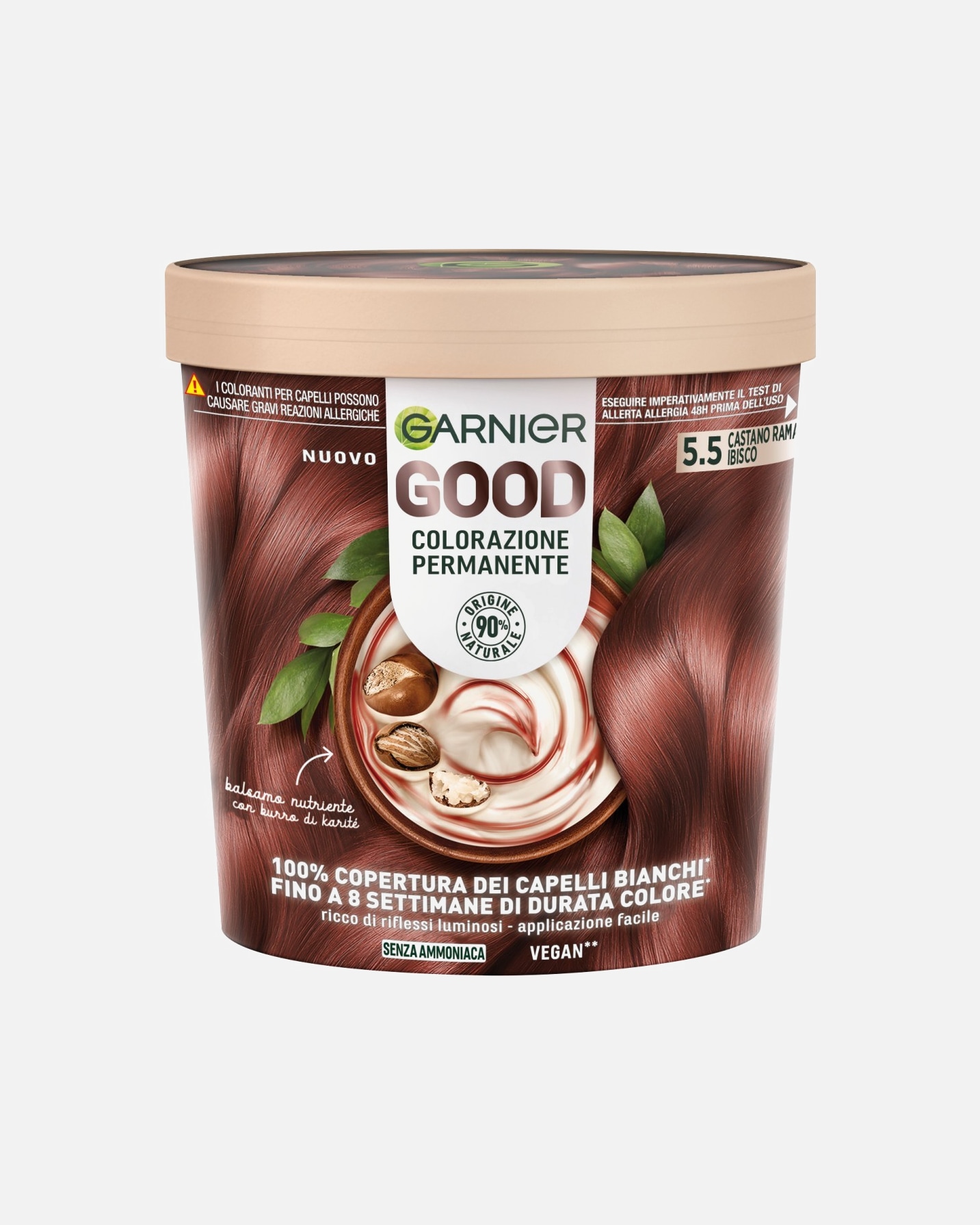 Colorazione capelli di Femmina GARNIER Garnier GOOD 3.0 CASTANO CIOCCOLATO FONDENTE, colorazione permanente senza ammoniaca, 90% di origine naturale CASTANO RAMATO IBISCO