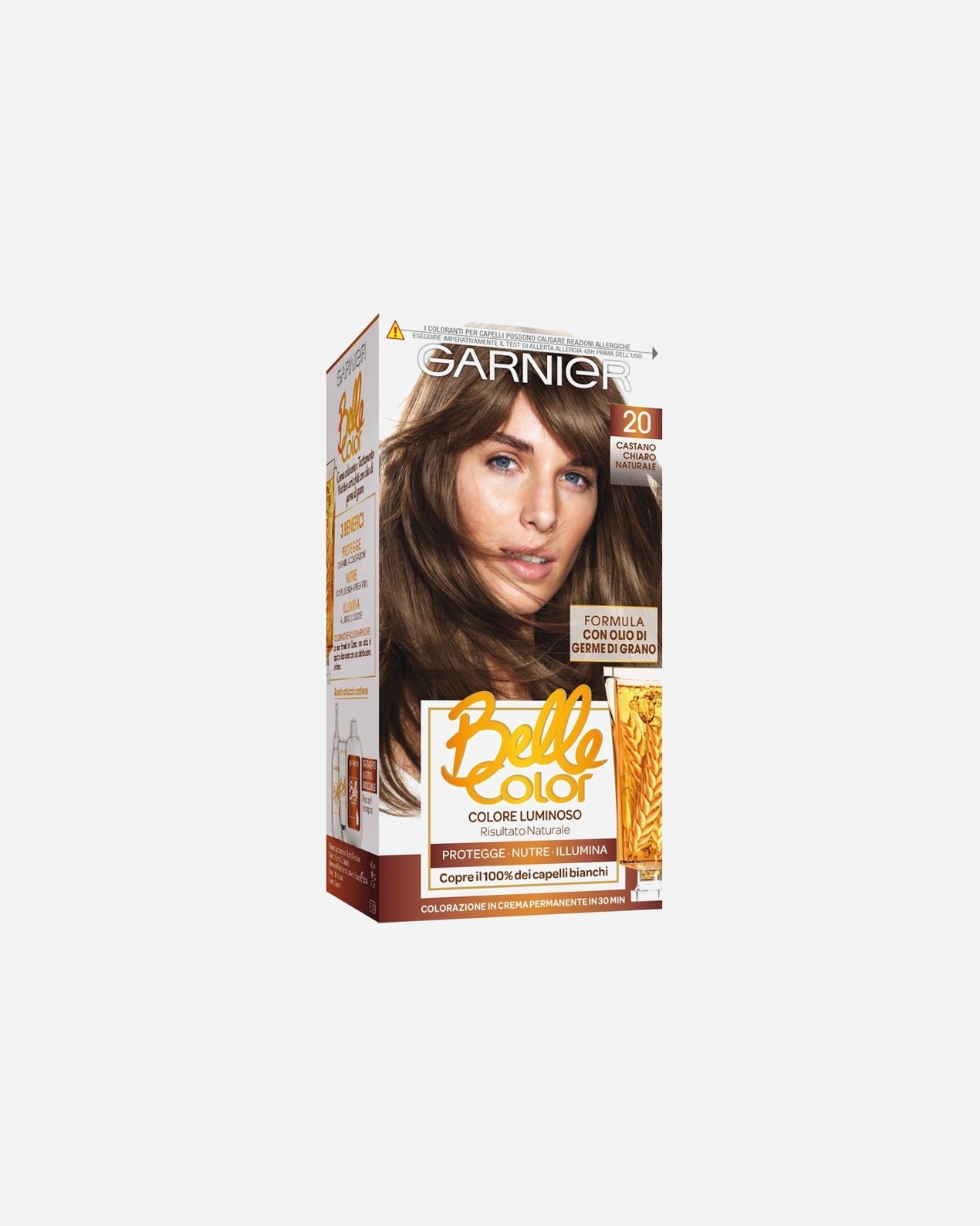 Colorazione capelli di Unisex GARNIER Belle Color, Colore Luminoso e Riflessi Naturali 20 Castano Chiaro Naturale