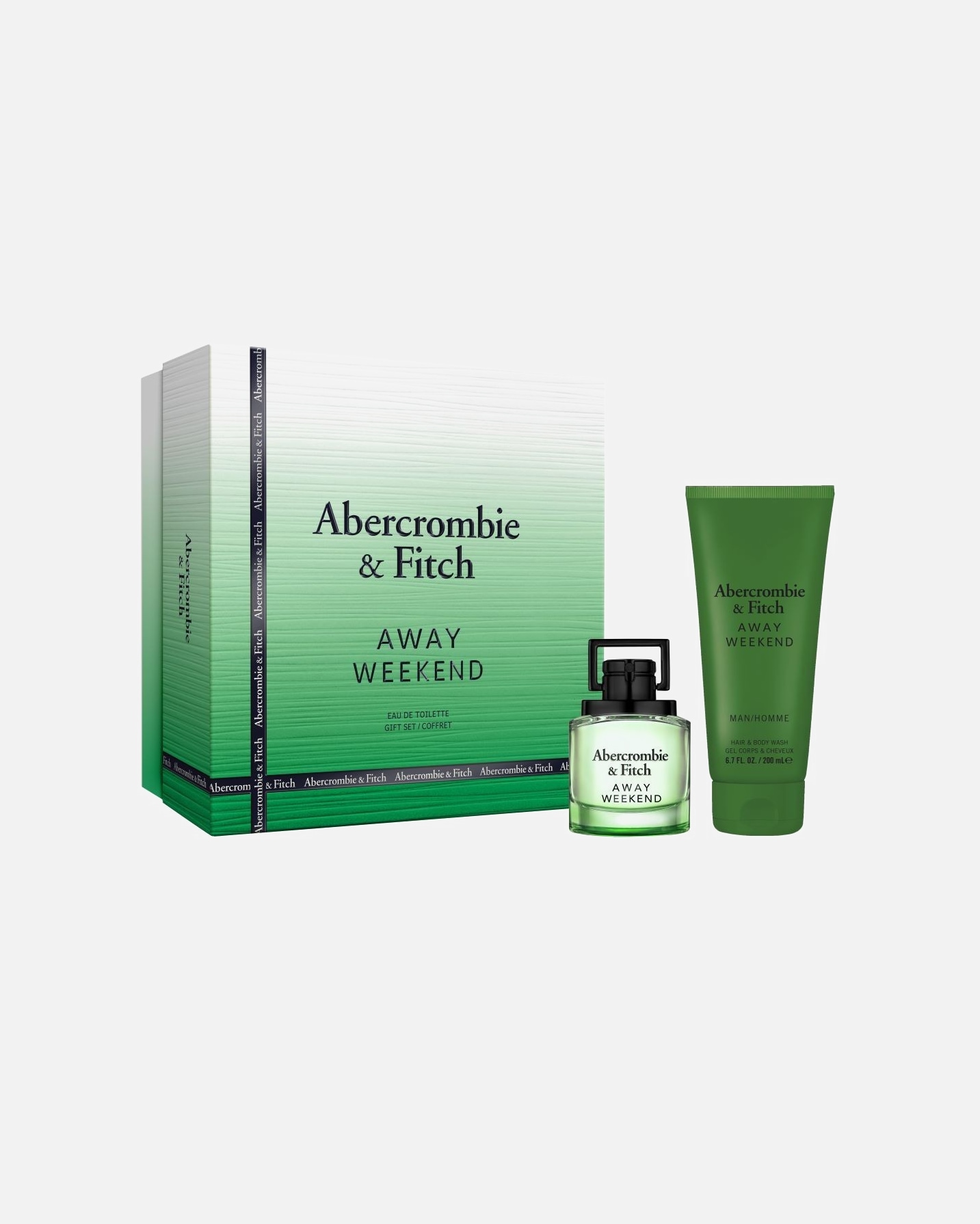 Set di fragranze di Maschio Abercrombie & Fitch Away Abercrombie & Fitch Away Weekend Men Eau de Toilette 50ml e 200ml Shower Gel 1 pz