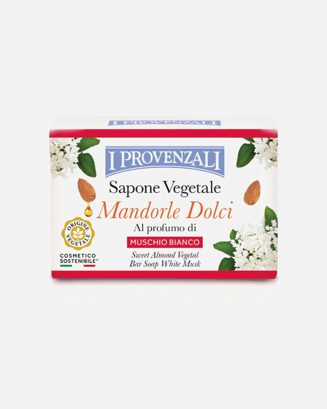 Sapone per le mani di Unisex I Provenzali Mandorle Dolci Sapone Vegetale Mandorle al Profumo di Muschio Bianco 100 g