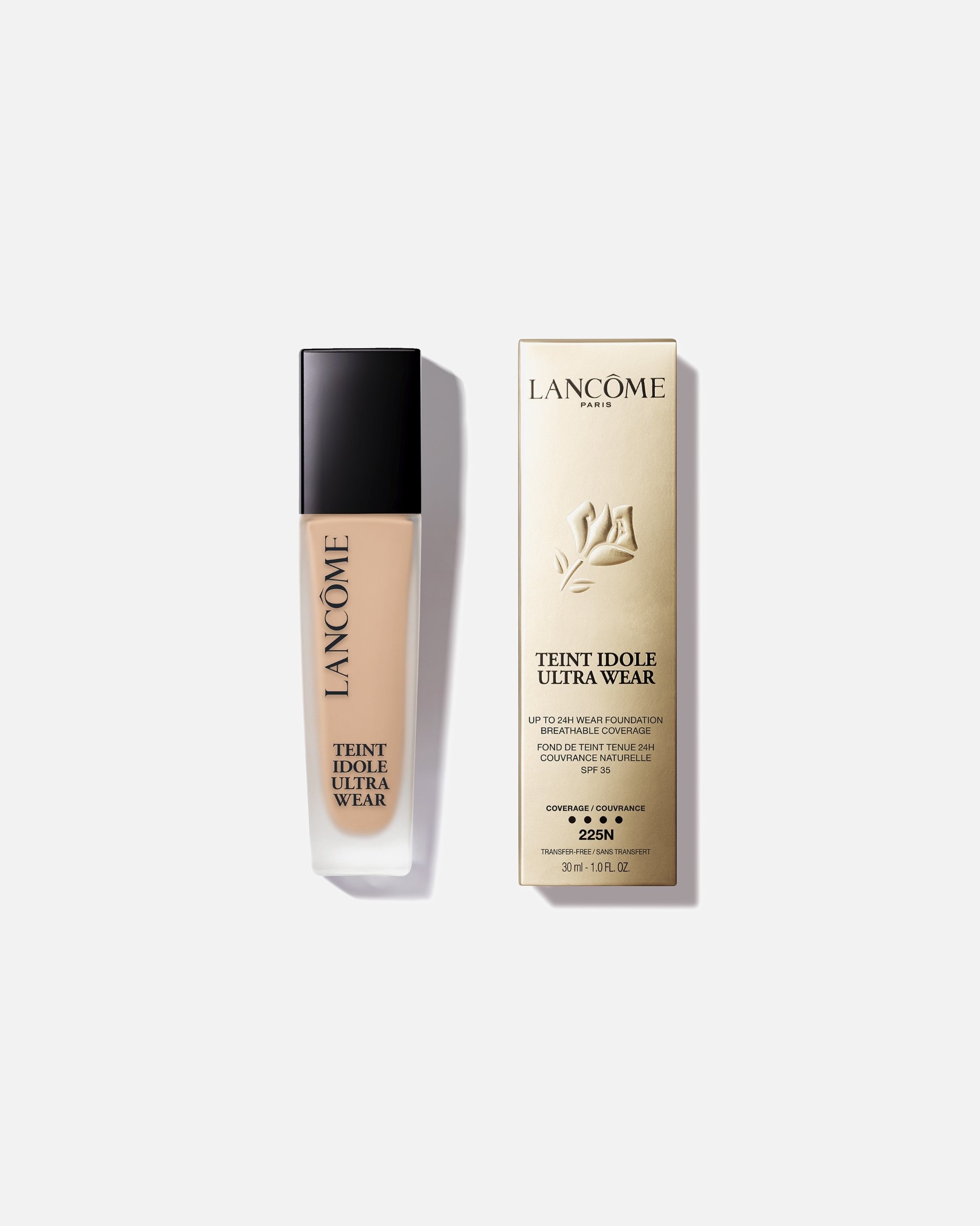 Fondotinta di Unisex Lancôme Teint Idole Ultra Wear Fondotinta liquido dalla coprenza leggera, tenuta 24h, finish matte naturale 225N
