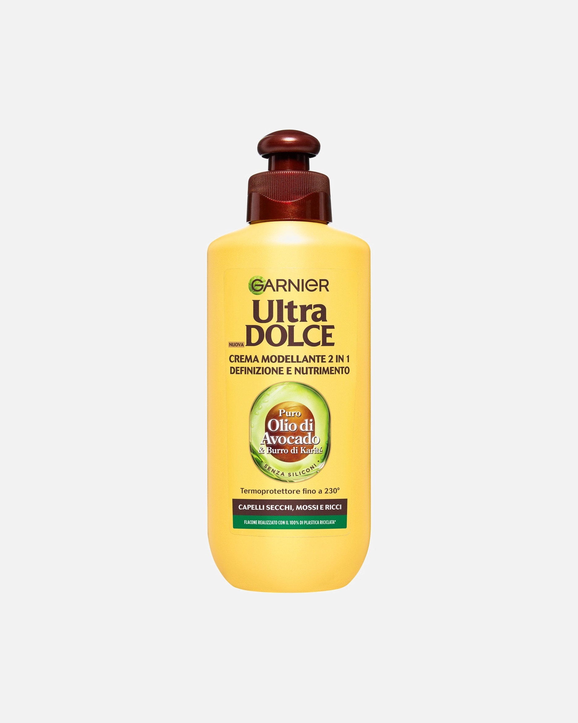 Crema capelli di Unisex GARNIER Ultra Dolce, Puro Olio di Avocado e Burro di Karité, Crema Modellante 2 in 1 Definizione e Nutrimento 200 ml