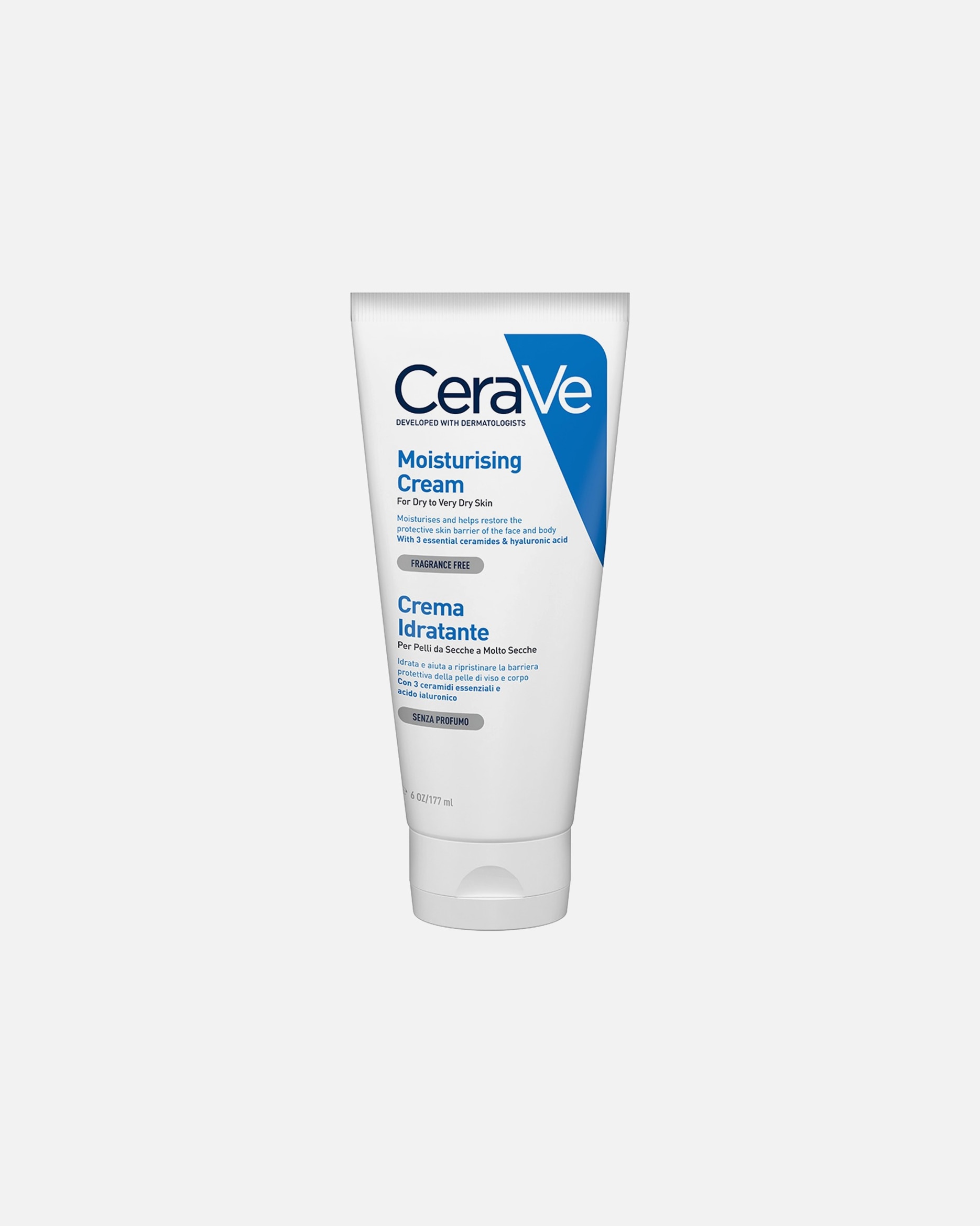 Crema corpo di Unisex CeraVe Crema Idratante, Per Pelli Da Secche a Molto Secche Per il Corpo e il Viso 177 ml