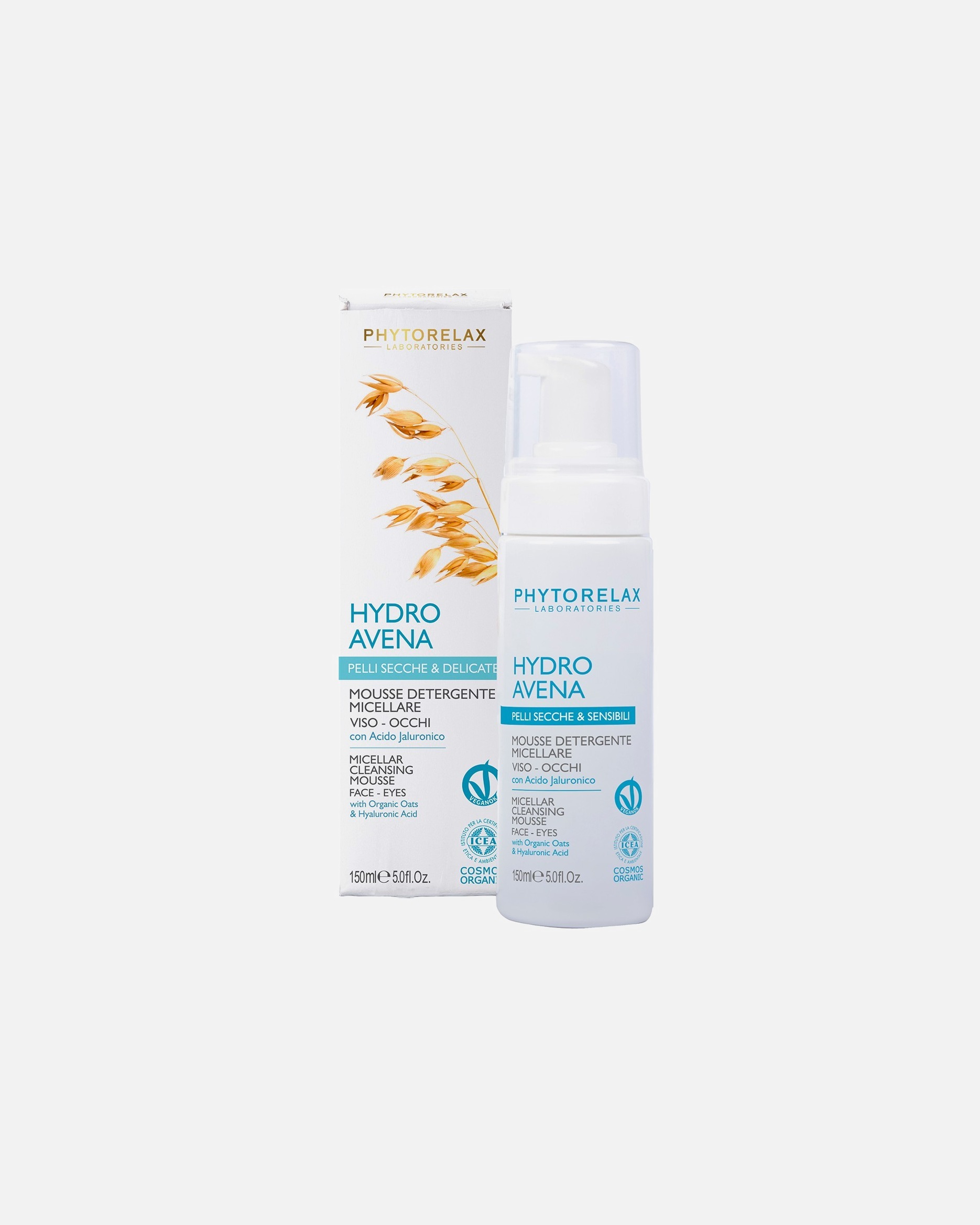 Schiuma struccante viso di Femmina Phytorelax Hydro Avena Mousse Detergente Micellare 1 pz