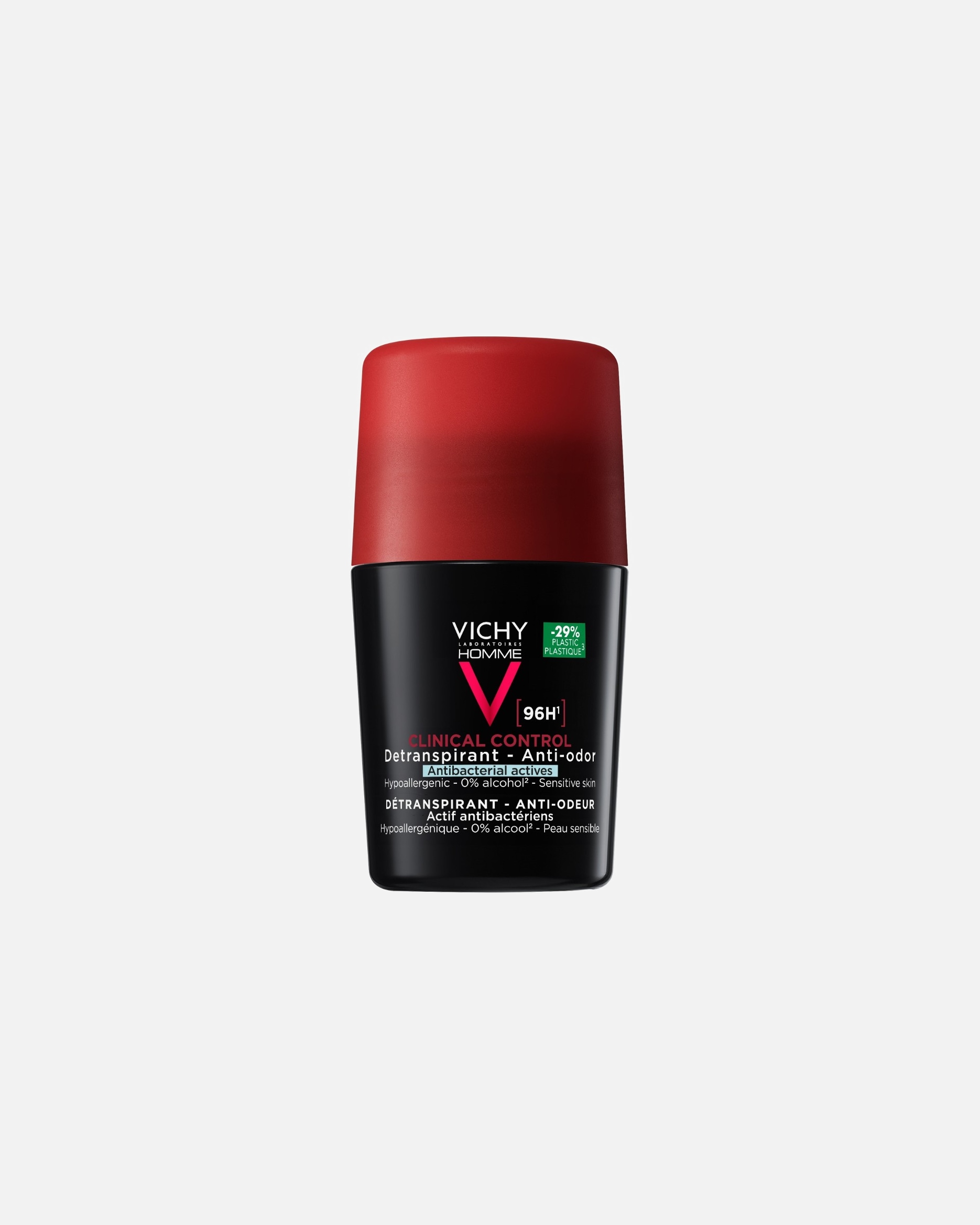 Deodorante di Unisex VICHY Deodoranti Homme Clinical Control Deodorante 96H - Roll-on Anti-traspirante. No Alcool. Ipoallergenico. Anti-Batterico 50 ml