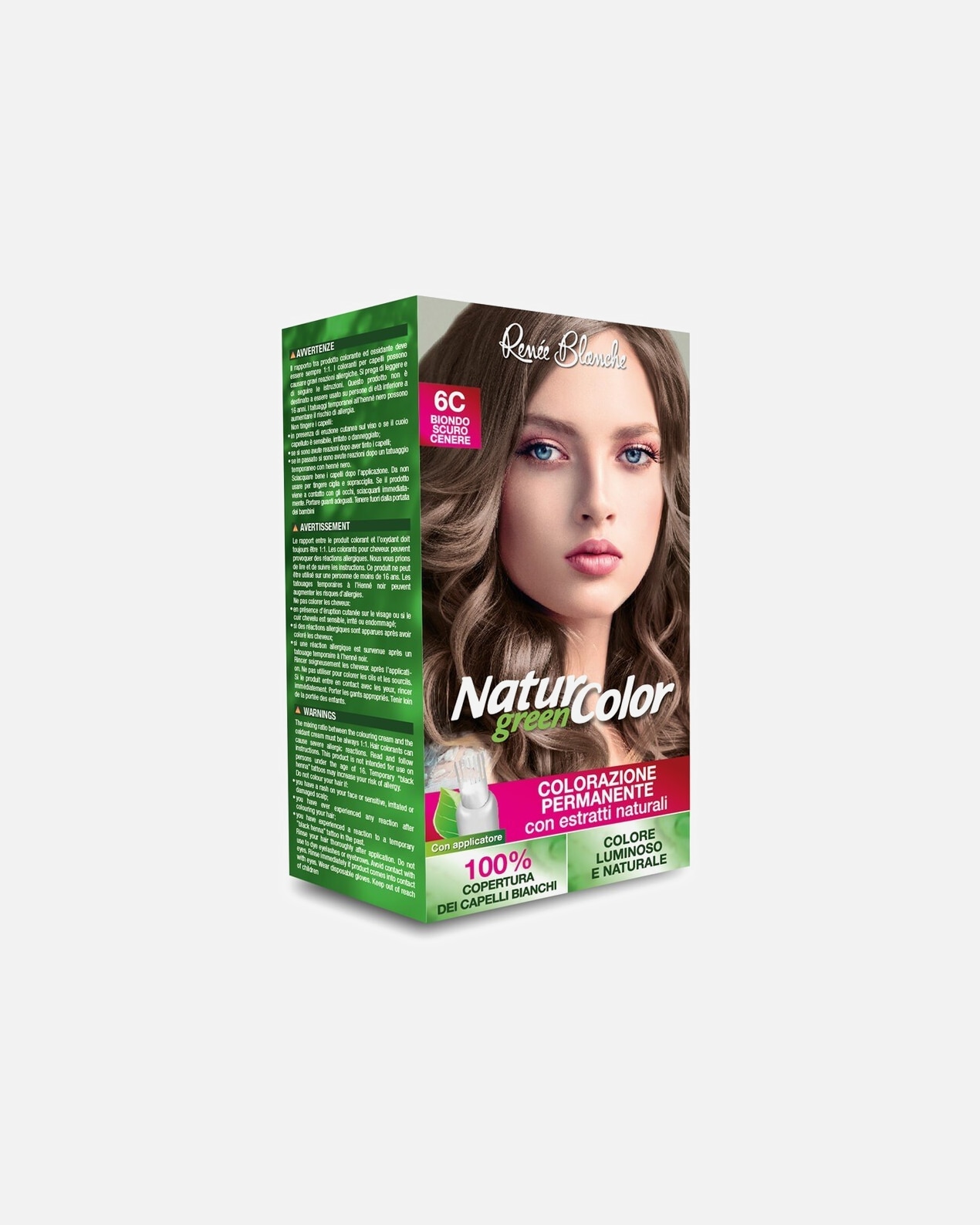 Colorazione capelli di Femmina Renée Blanche NATUR GREEN COLOR 6C BIONDO SCURO CENERE