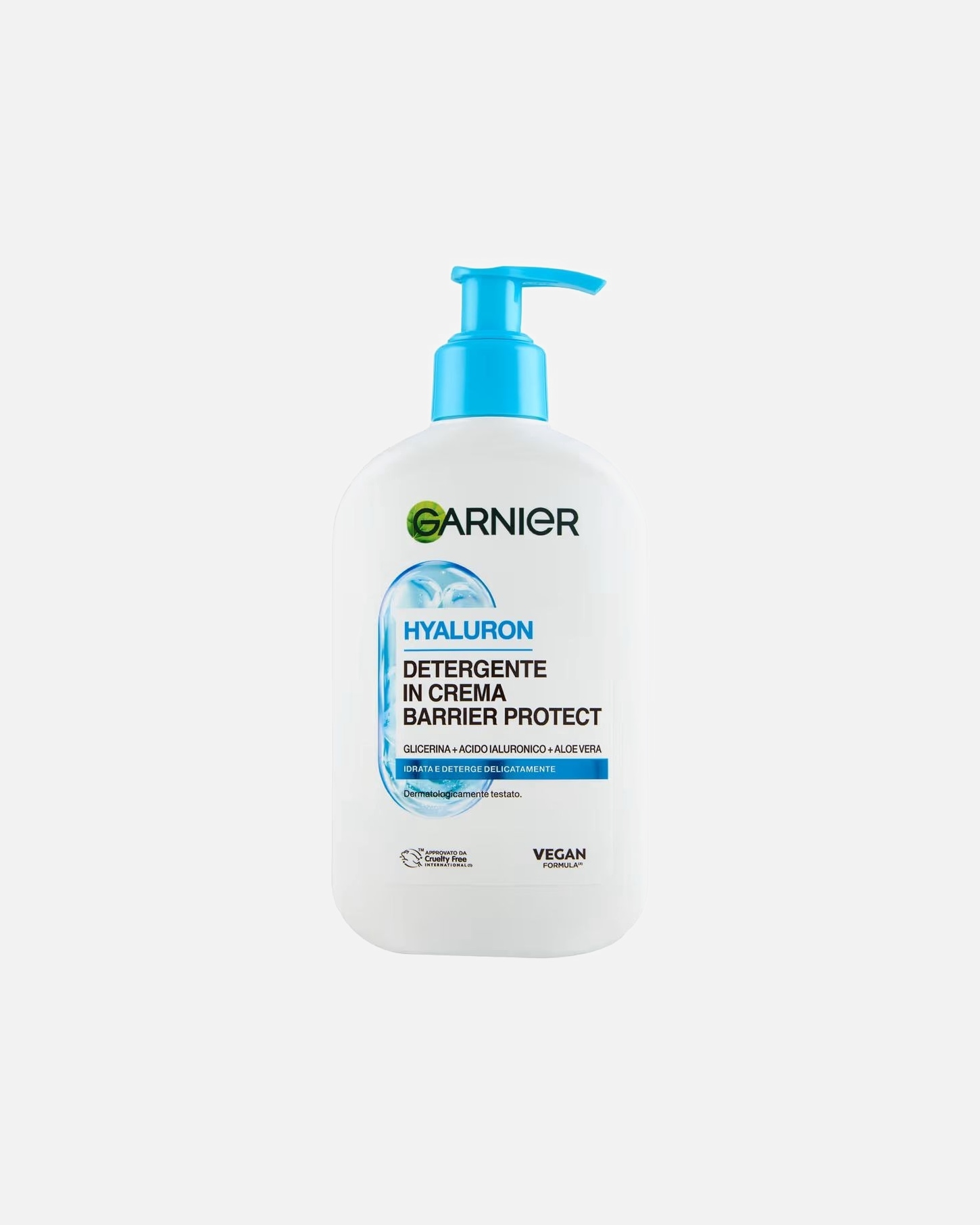 Crema da Giorno di Unisex GARNIER Hyaluron Detergente in Crema Barrier Protect, Deterge in profondità, idrata e rimpolpa la pelle. 250 ml