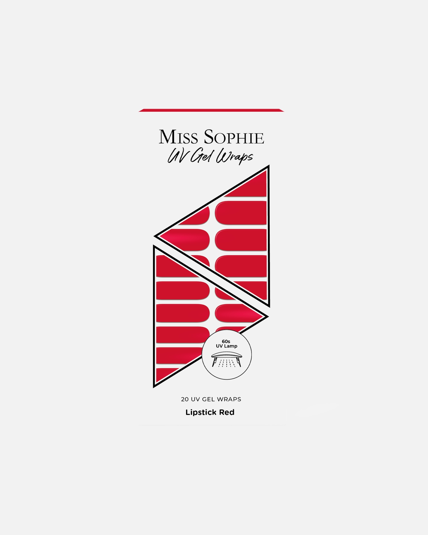 Adesivi per unghie di Unisex Miss Sophie 20 UV Gel Wraps Lipstick Red
