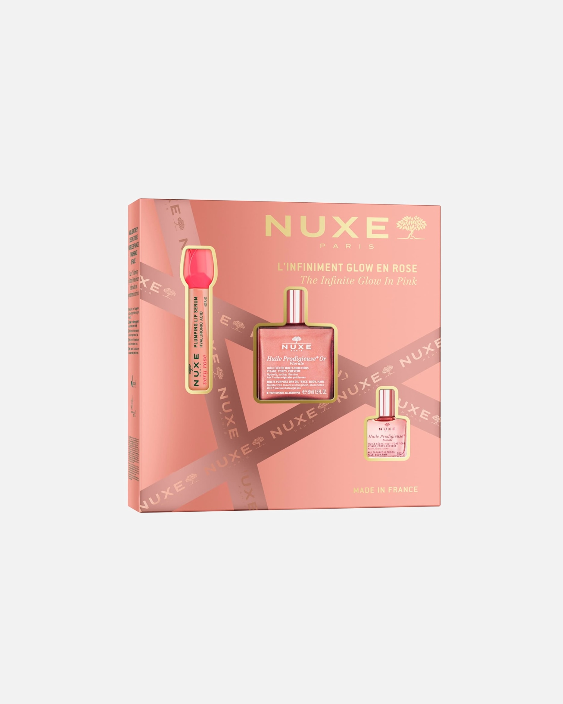 Cofanetto cura del corpo di Unisex NUXE Cofanetto regalo Natale Luminosità infinita in rosa 1 pezzo