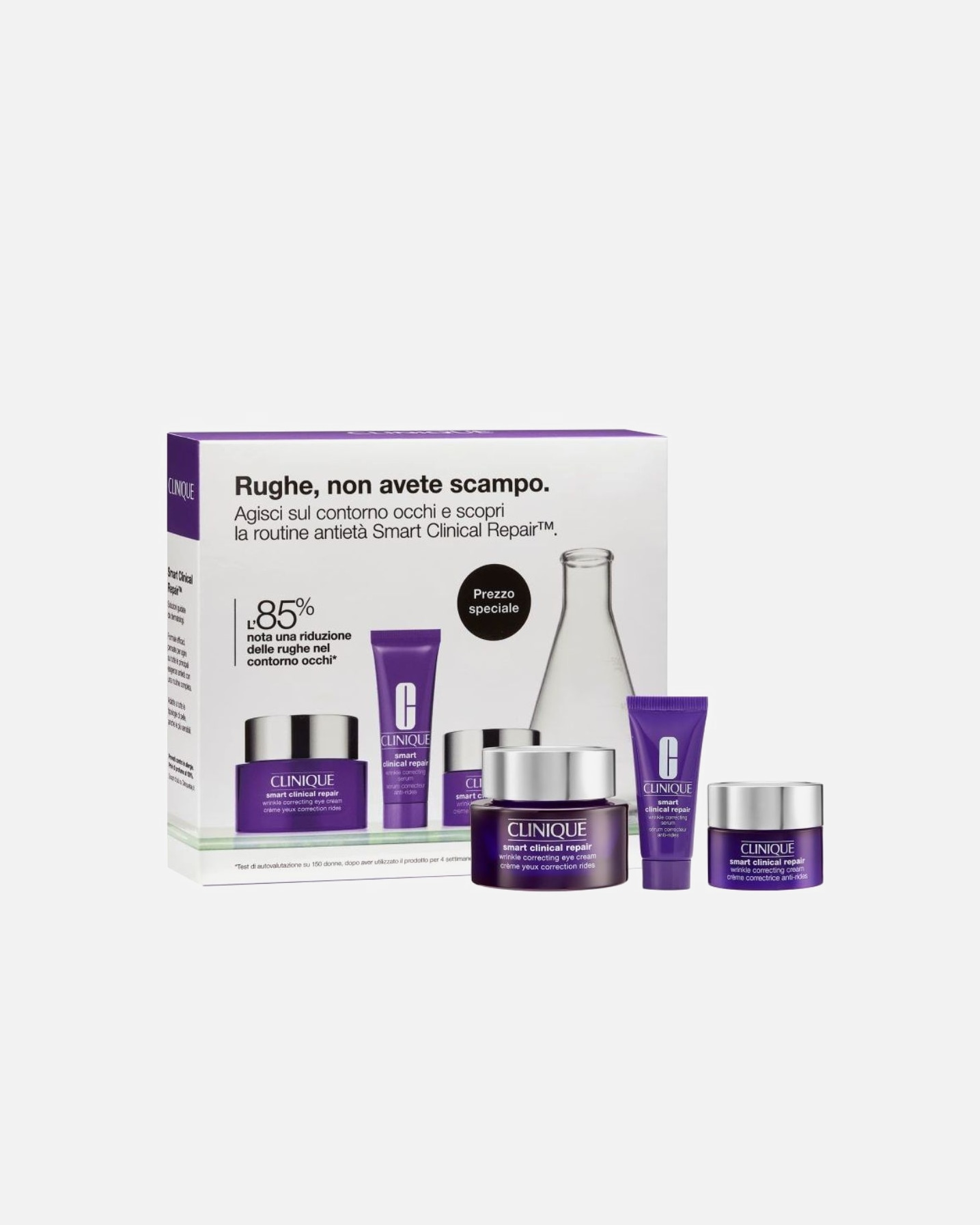 Kit cura occhi di Unisex Clinique Set Smart Eye, una soluzione mirata per uno sguardo più riposato e disteso. 1 pezzo