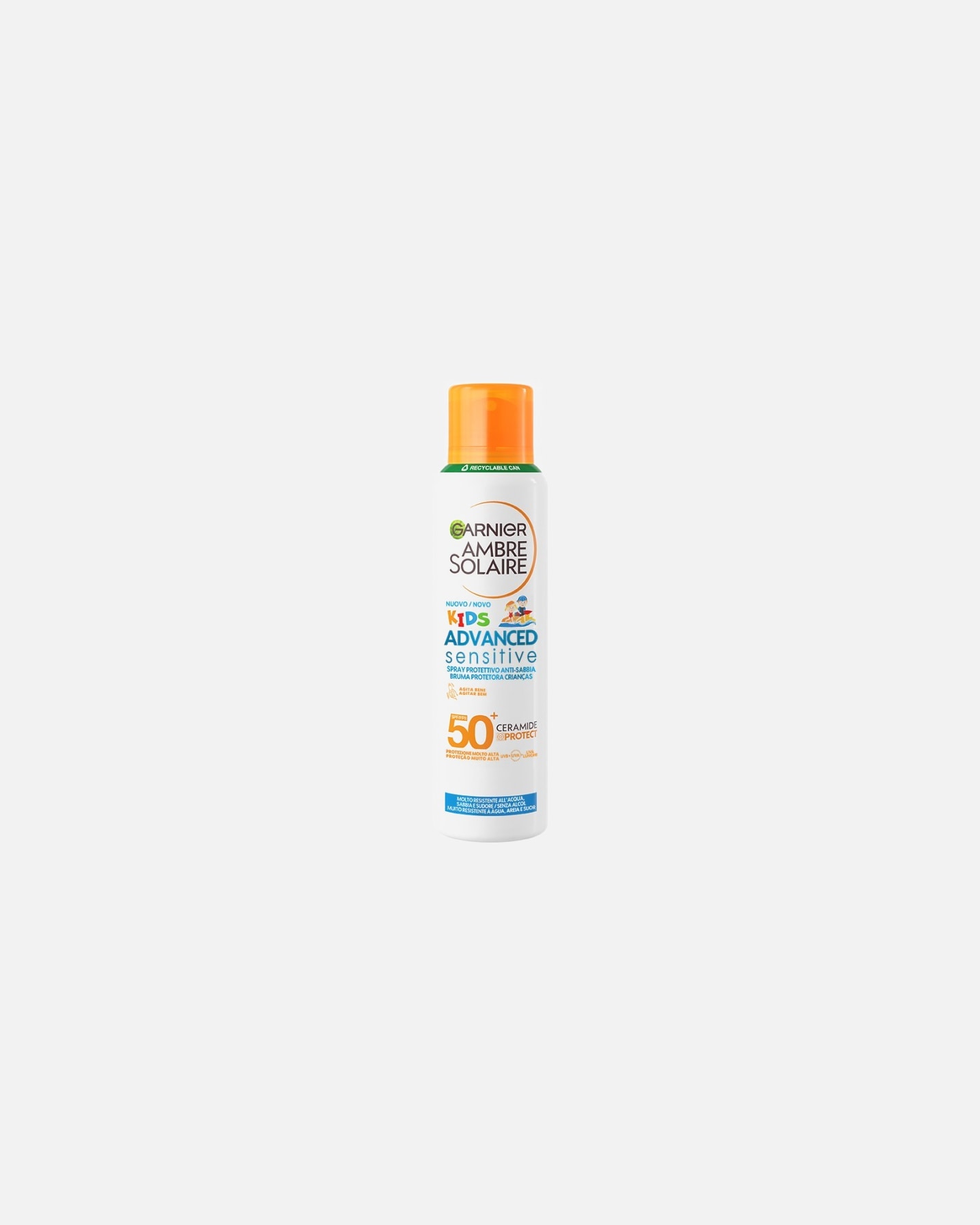 Spray Solare di Unisex GARNIER Ambre Solaire Advanced Sensitive Ceramide Protect Spray Aerosol Anti-sabbia 150 ml