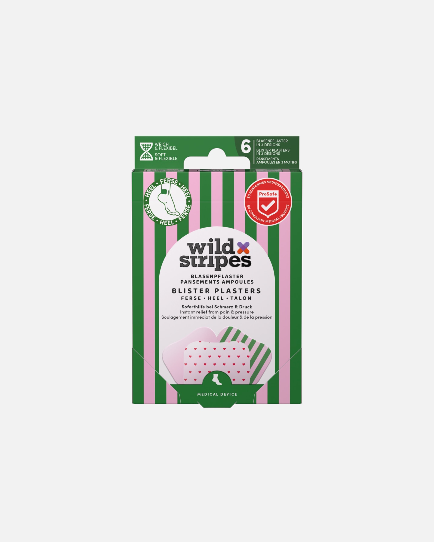 Patch di Unisex Wild Stripes Default Brand Line Blister Plaster Heel Rosy Stripes - cerotti per vesciche 1 pezzo