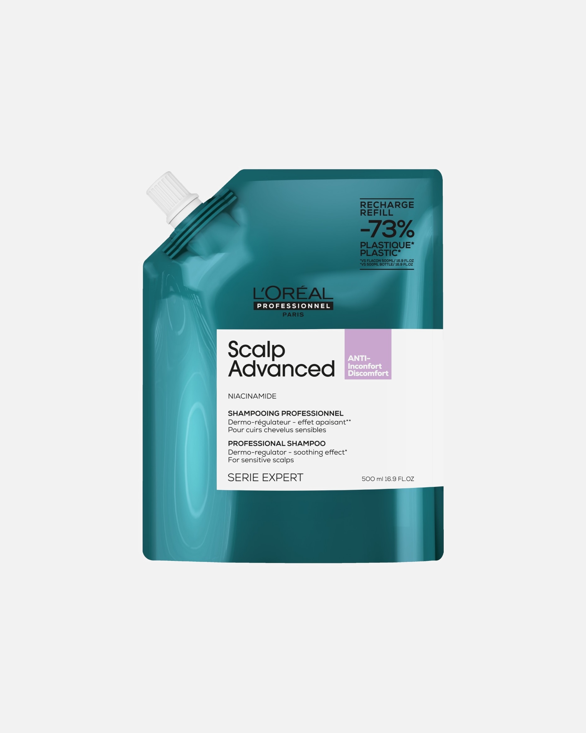 Shampoo capelli di Unisex L’Oréal Professionnel Serie Expert Scalp Advanced Shampoo lenititvo per cuoio capelluto sensibile 500 ml refill