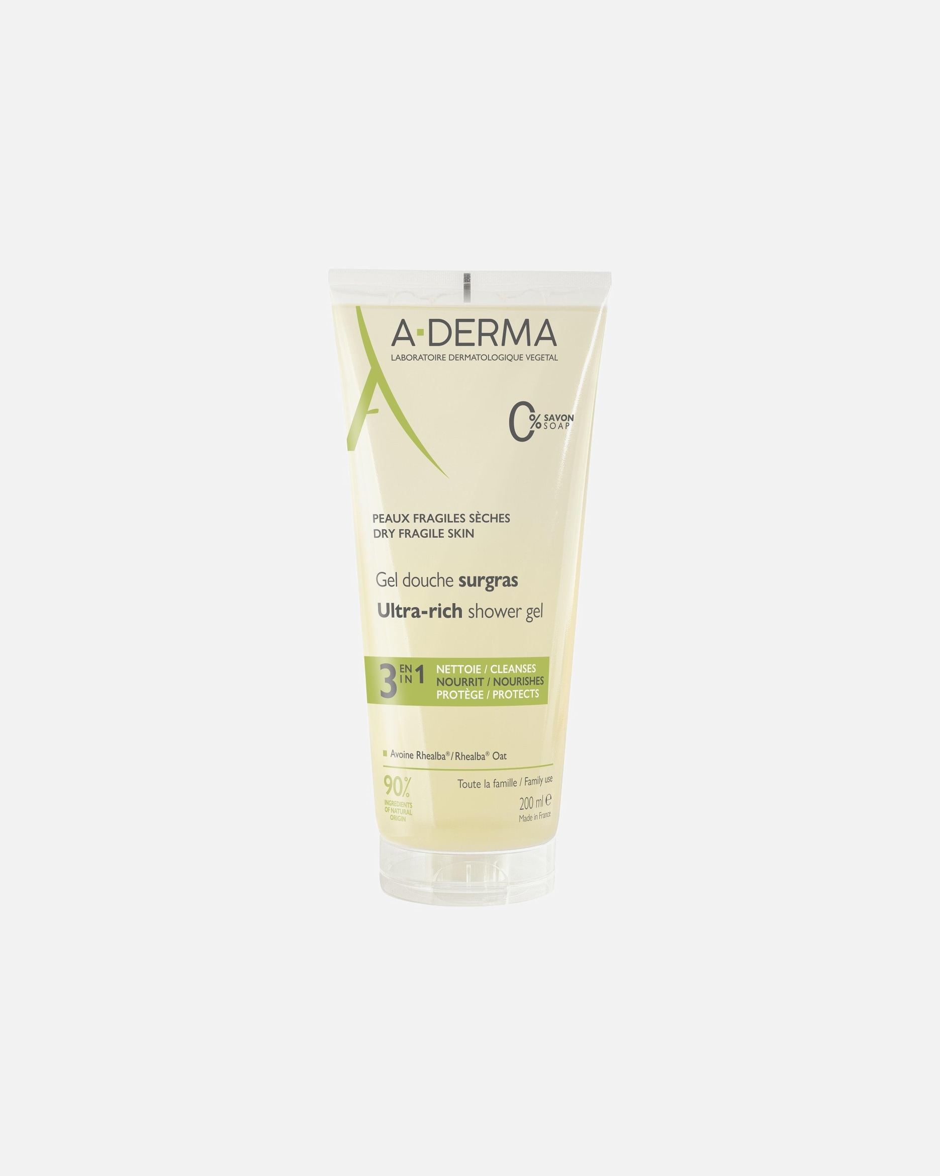 Bagnoschiuma di Unisex A-DERMA LES INDISPENSABLES GEL DOCCIA SURGRAS 200 ml
