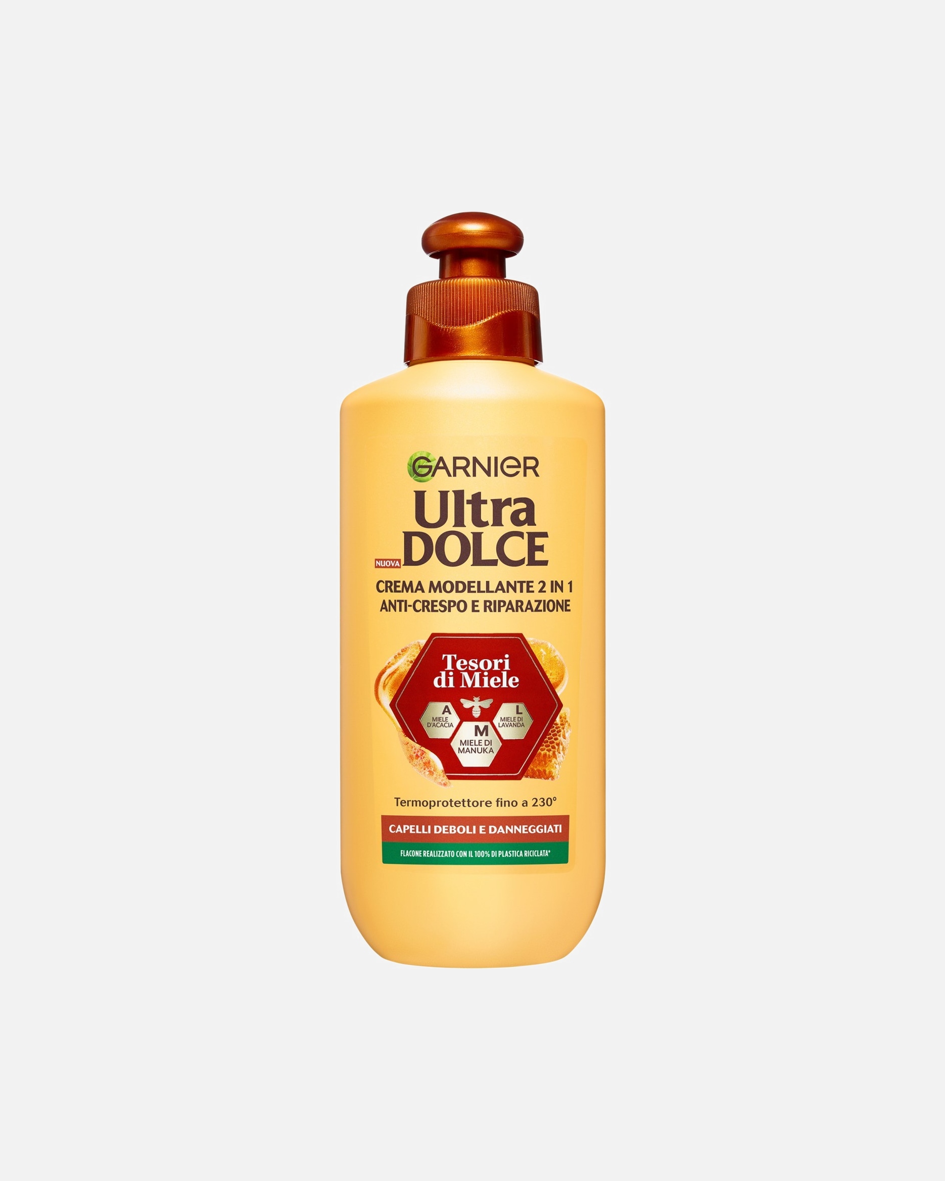 Crema capelli di Unisex GARNIER Ultra Dolce, Tesori di Miele, Crema Modellante 2 in 1 Anti-crespo e Riparazione 200 ml