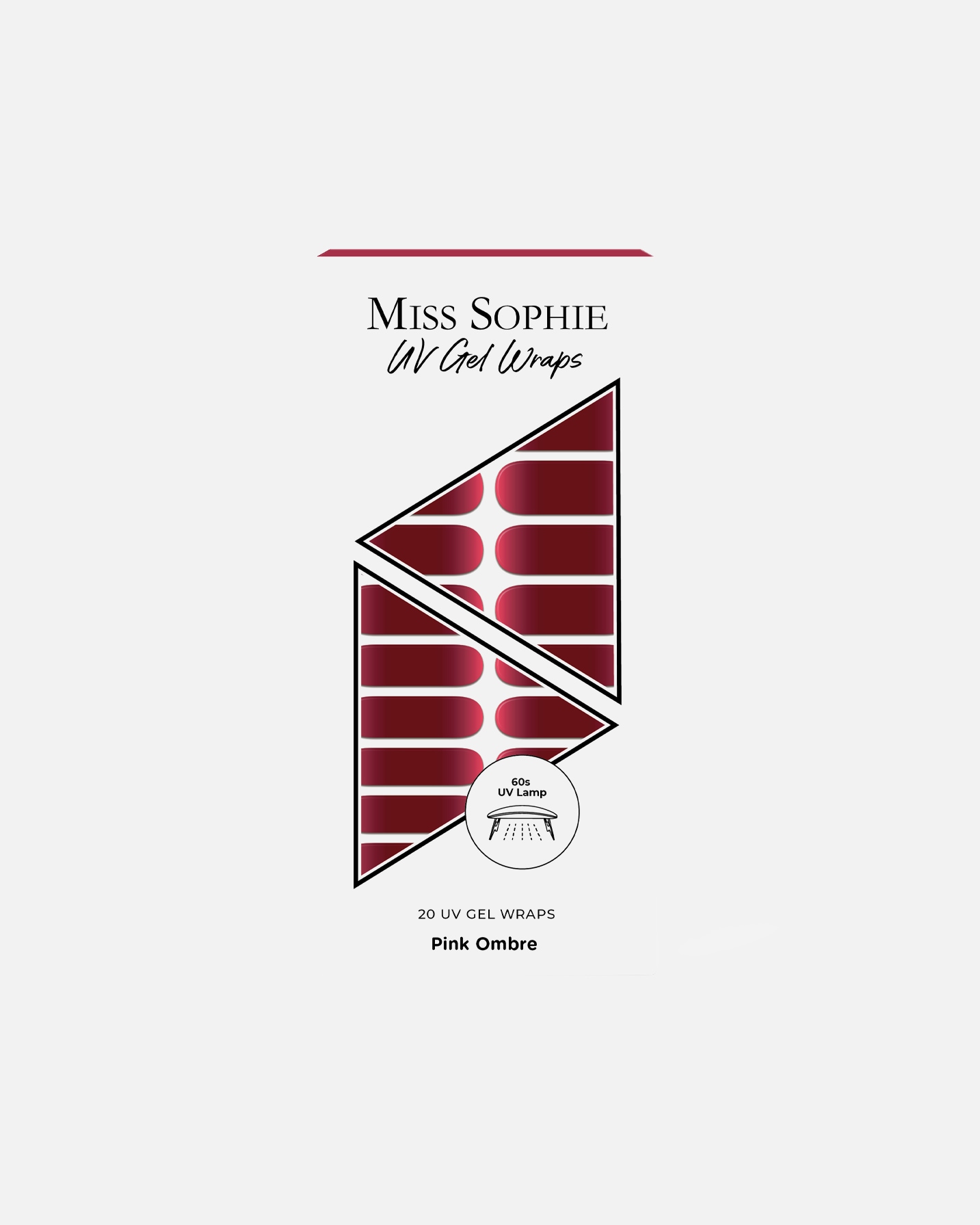 Adesivi per unghie di Unisex Miss Sophie 20 impacchi di gel UV Pink Ombre