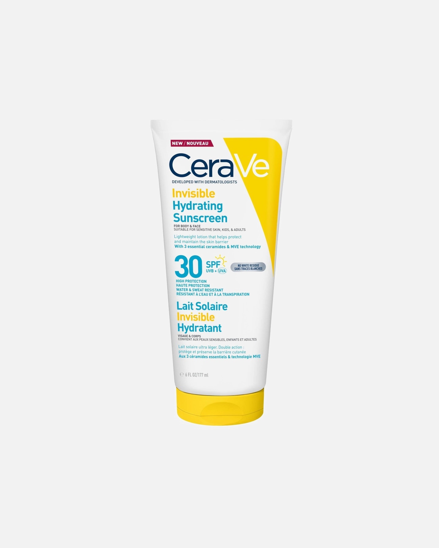 Crema solare di Unisex CeraVe Protezione Solare Idratante Invisibile SPF30, protezione alta, texture leggera e invisibile sulla pelle, per tutte le tipologie di pelle 200 ml