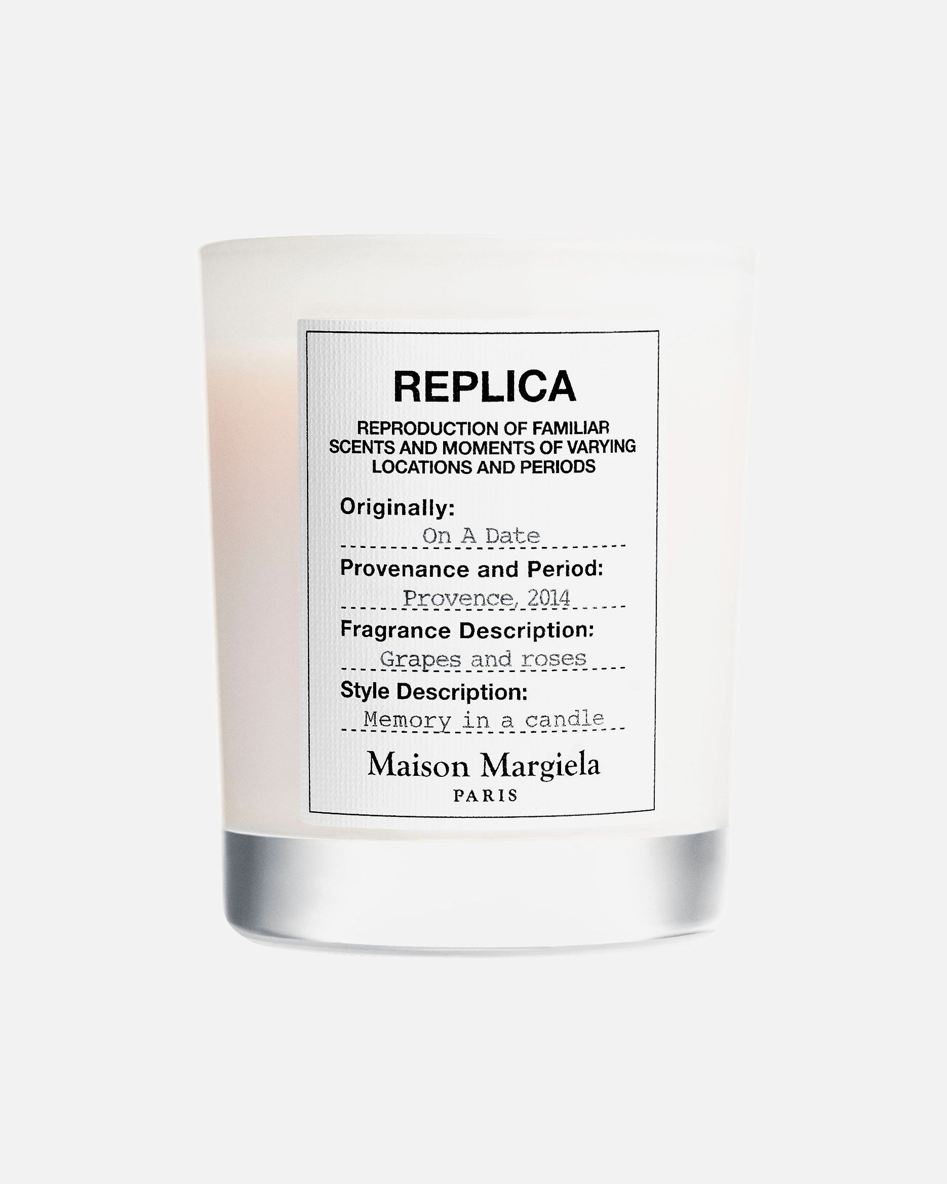 Candela di Unisex Maison Margiela Replica Home Scenting Collection On a Date Candle 165gr