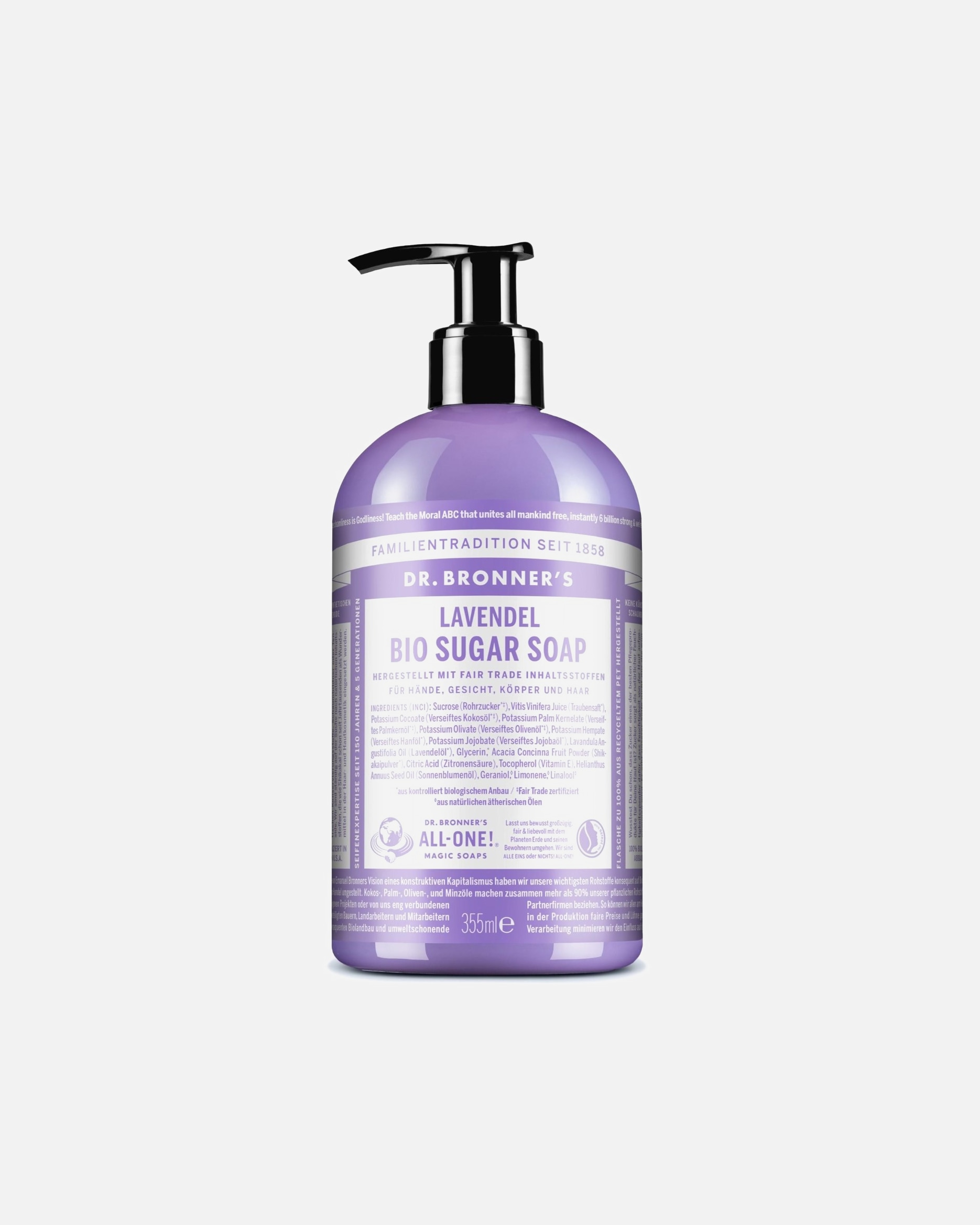 Bagnoschiuma di Unisex Dr. Bronner's SUGAR SOAP LAVENDER 355 Millilitro