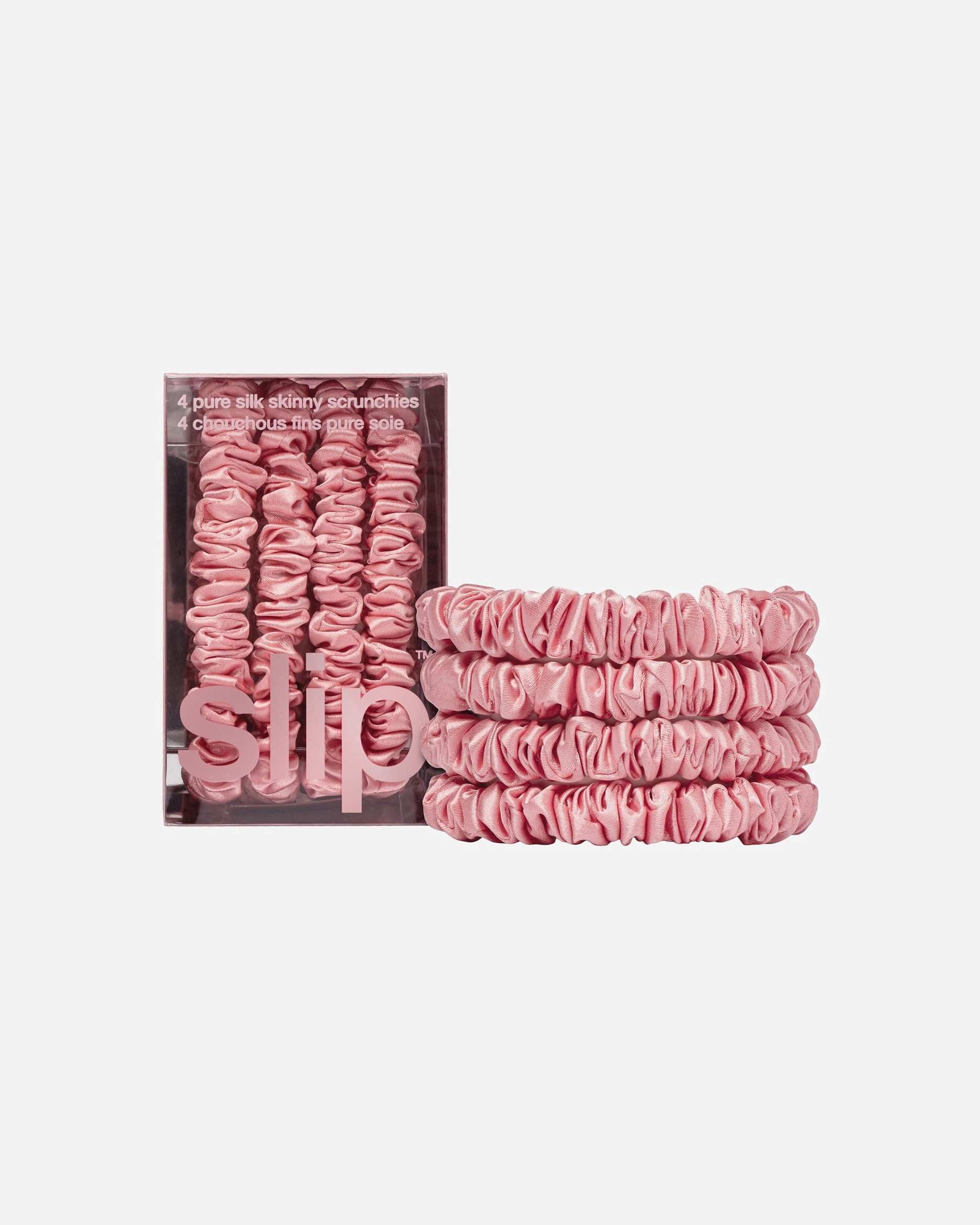 Elastico capelli di Unisex Slip Skinny Scrunchies in Pura Seta Rose