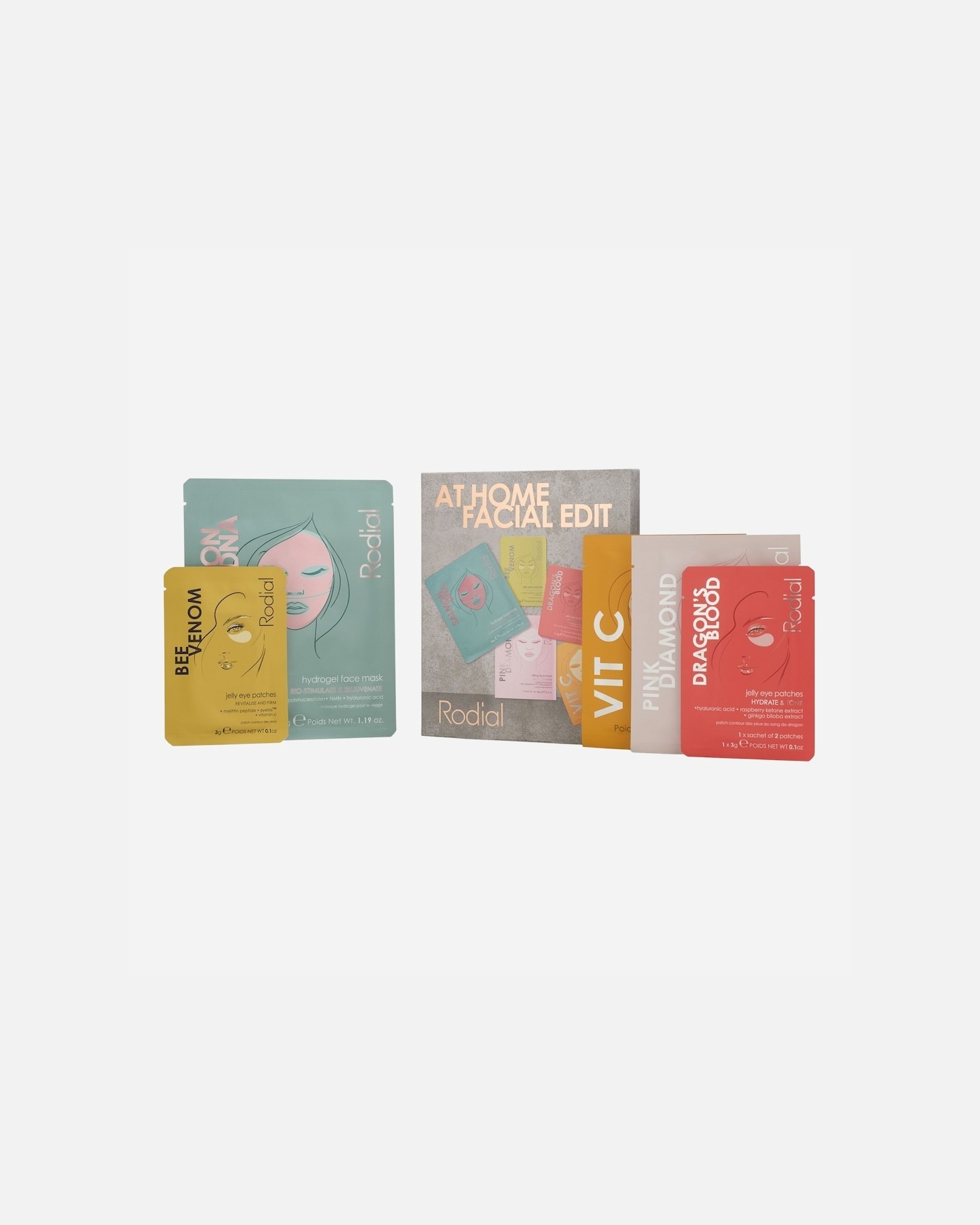 Set cura del viso di Unisex Rodial At-Home Facial Kit 1 pezzo