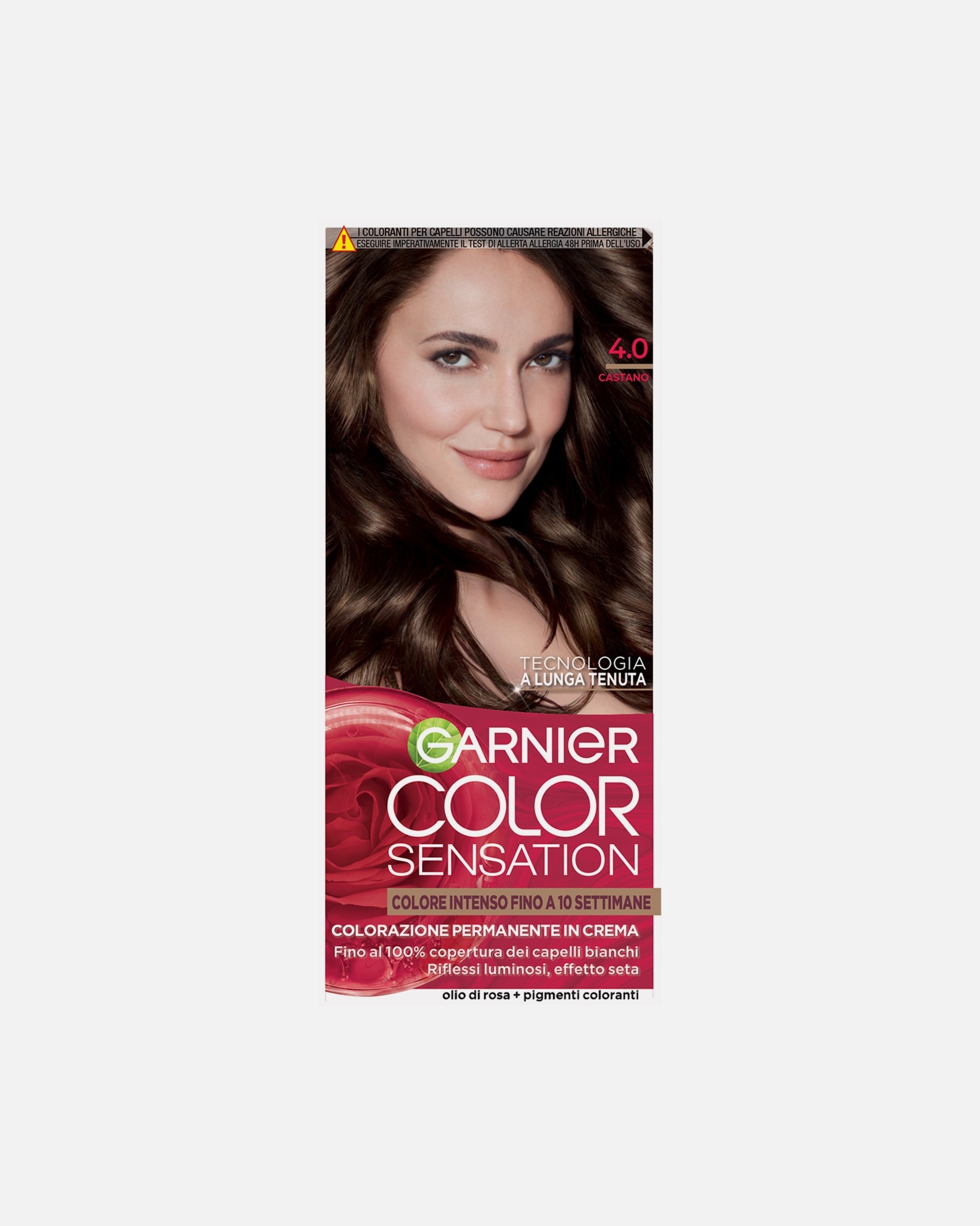 Tinta Capelli di Unisex GARNIER COLOR SENSATION Colorazione permanente fino a 10 settimane di colore intenso 4.0 CASTANO
