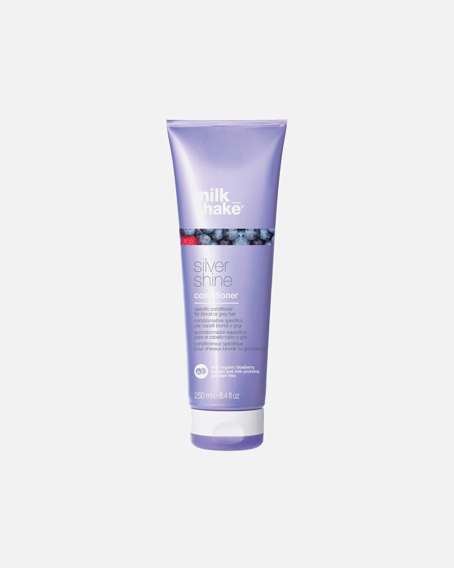 Balsamo capelli di Unisex milk_shake Silver shine Conditioner, Balsamo Antigiallo per Capelli Biondi o Grigi con Pigmento Viola 250 ml